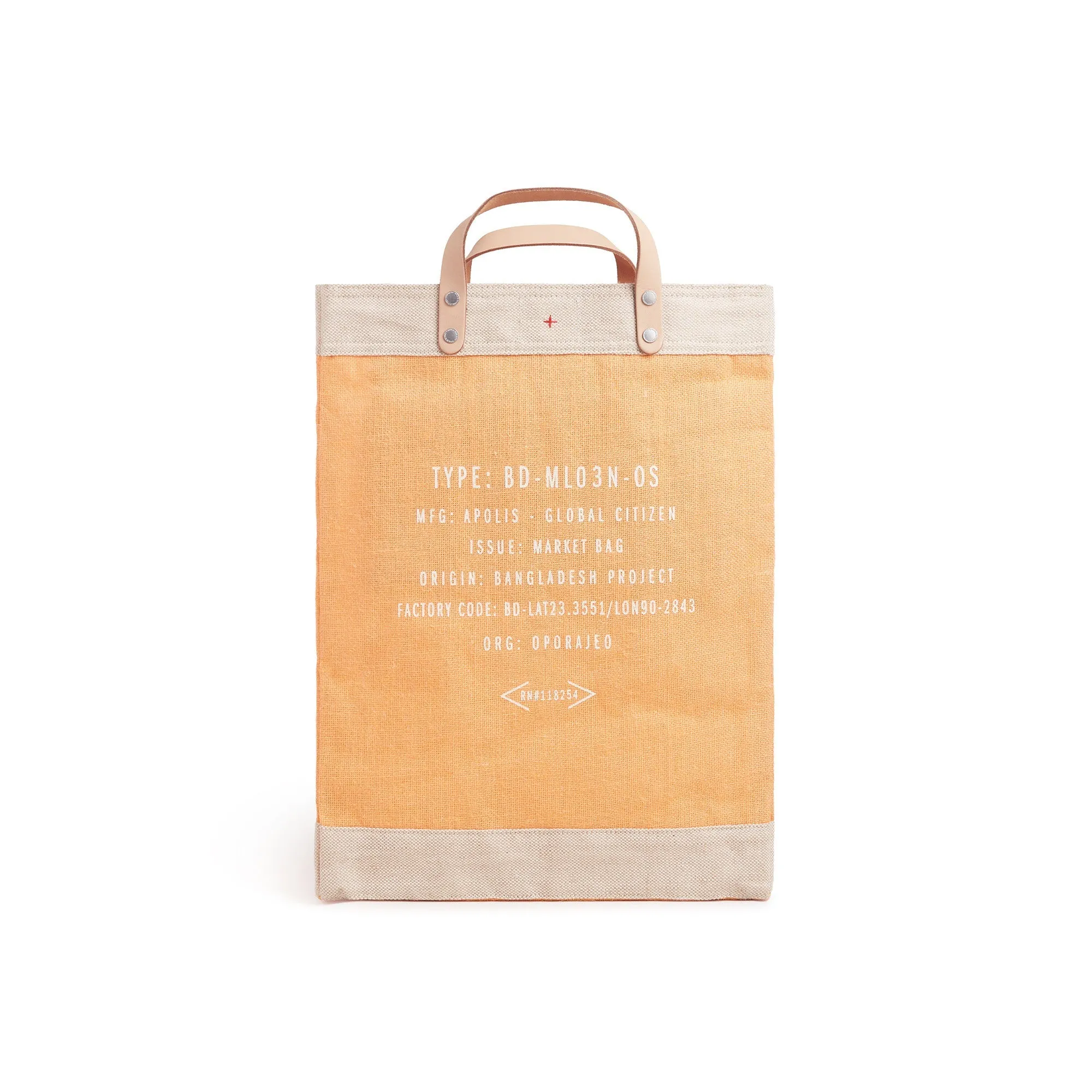 Market Bag in Cantaloupe with Strap