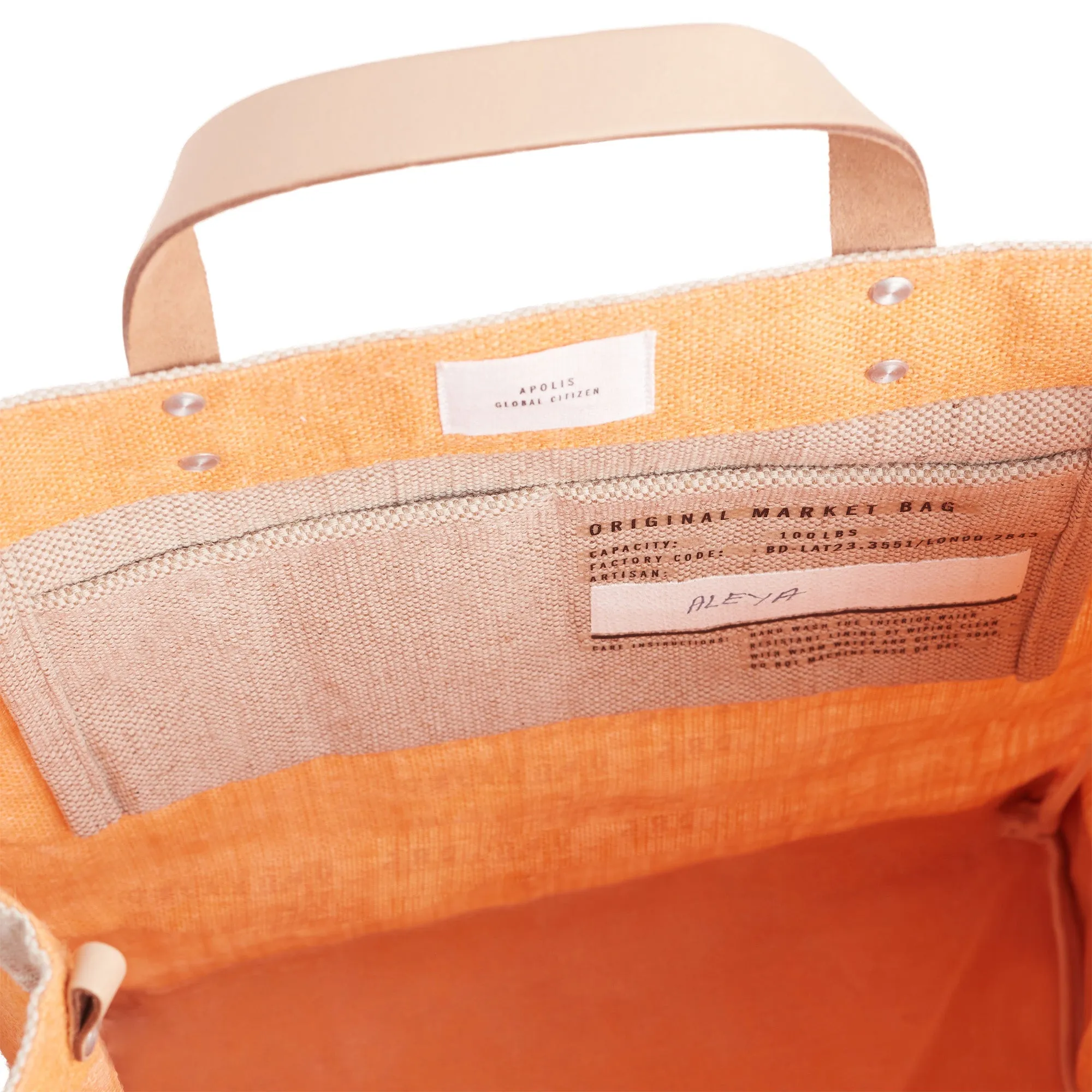 Market Bag in Cantaloupe with Strap