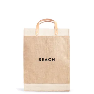 Market Bag in Natural with BEACH
