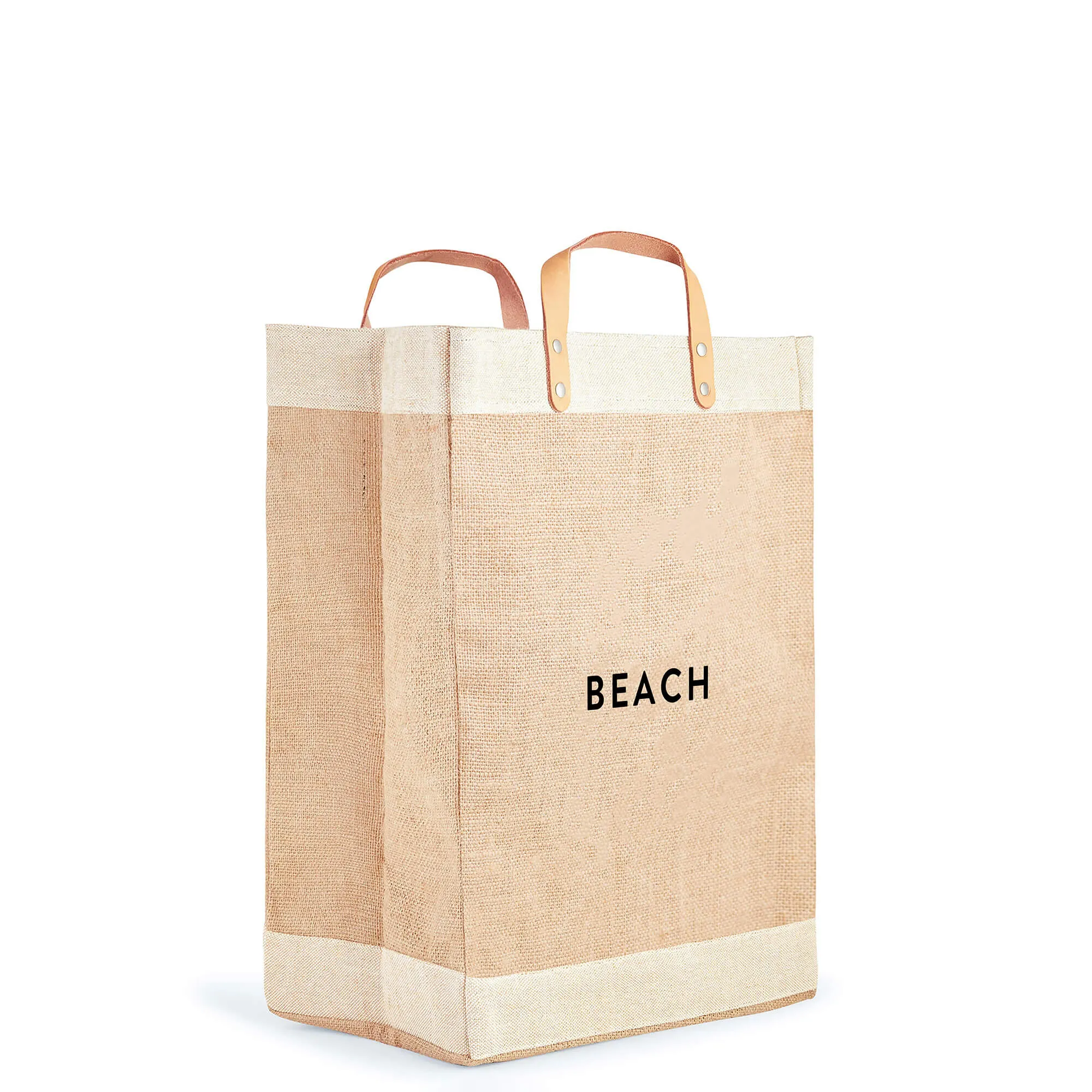 Market Bag in Natural with BEACH