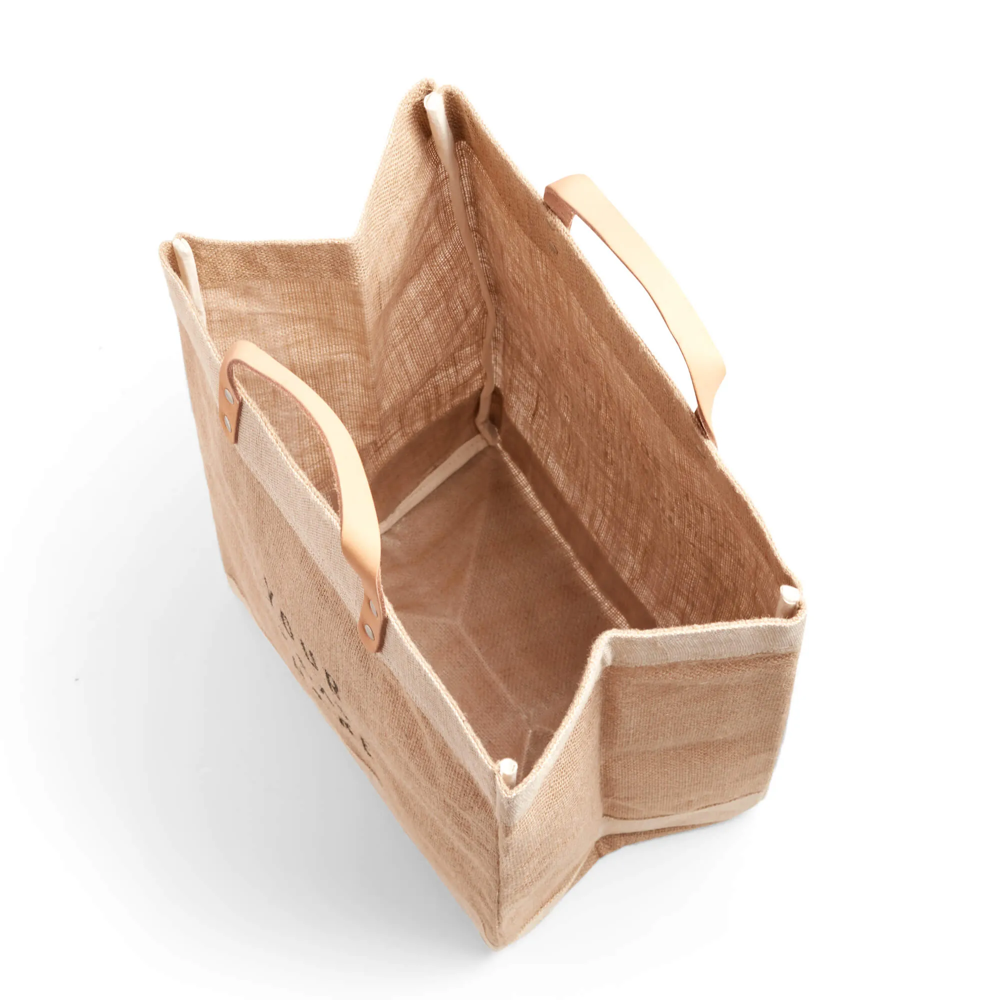 Market Bag in Natural with TAKE CARE