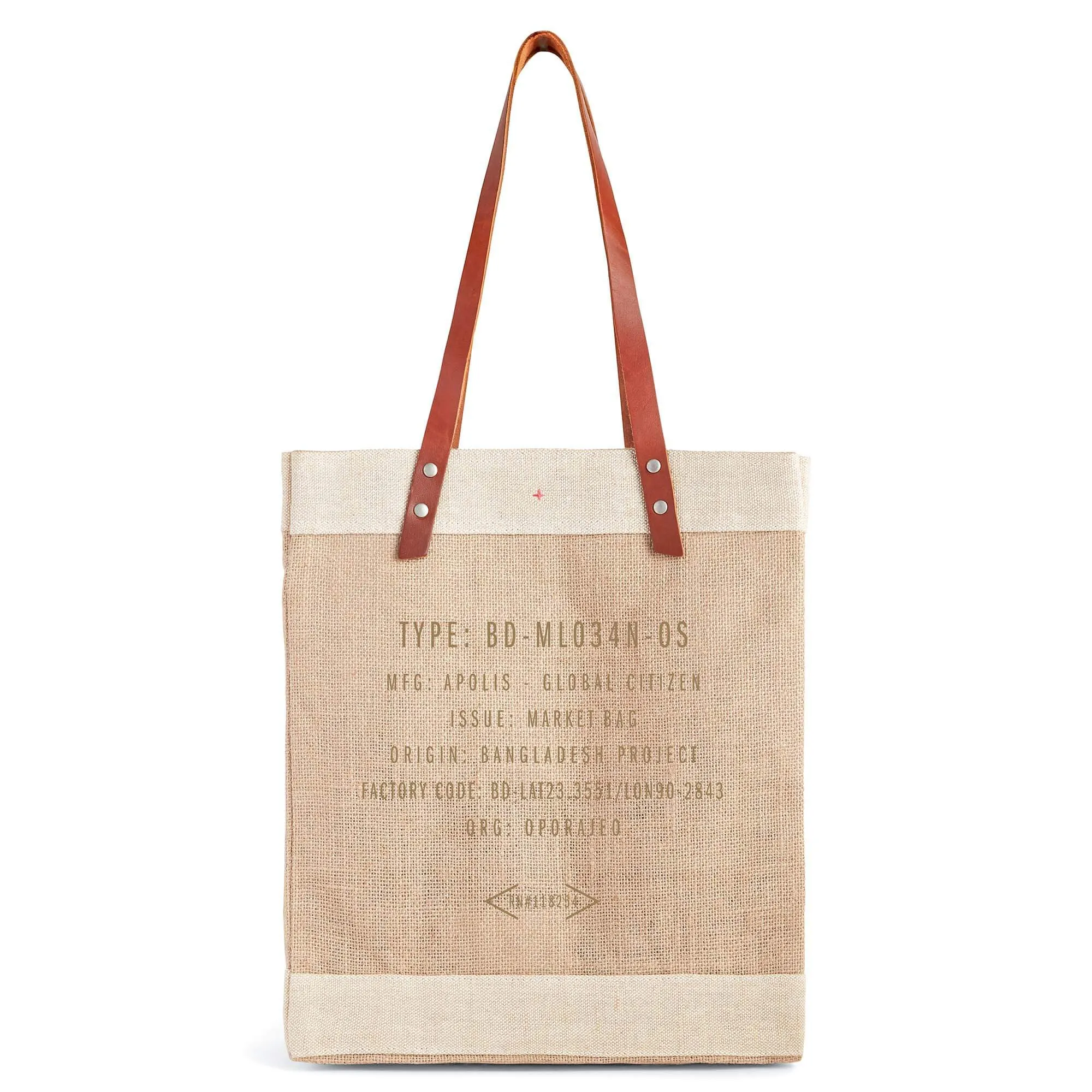 Market Tote in Natural LA Black Print by Geoff McFetridge