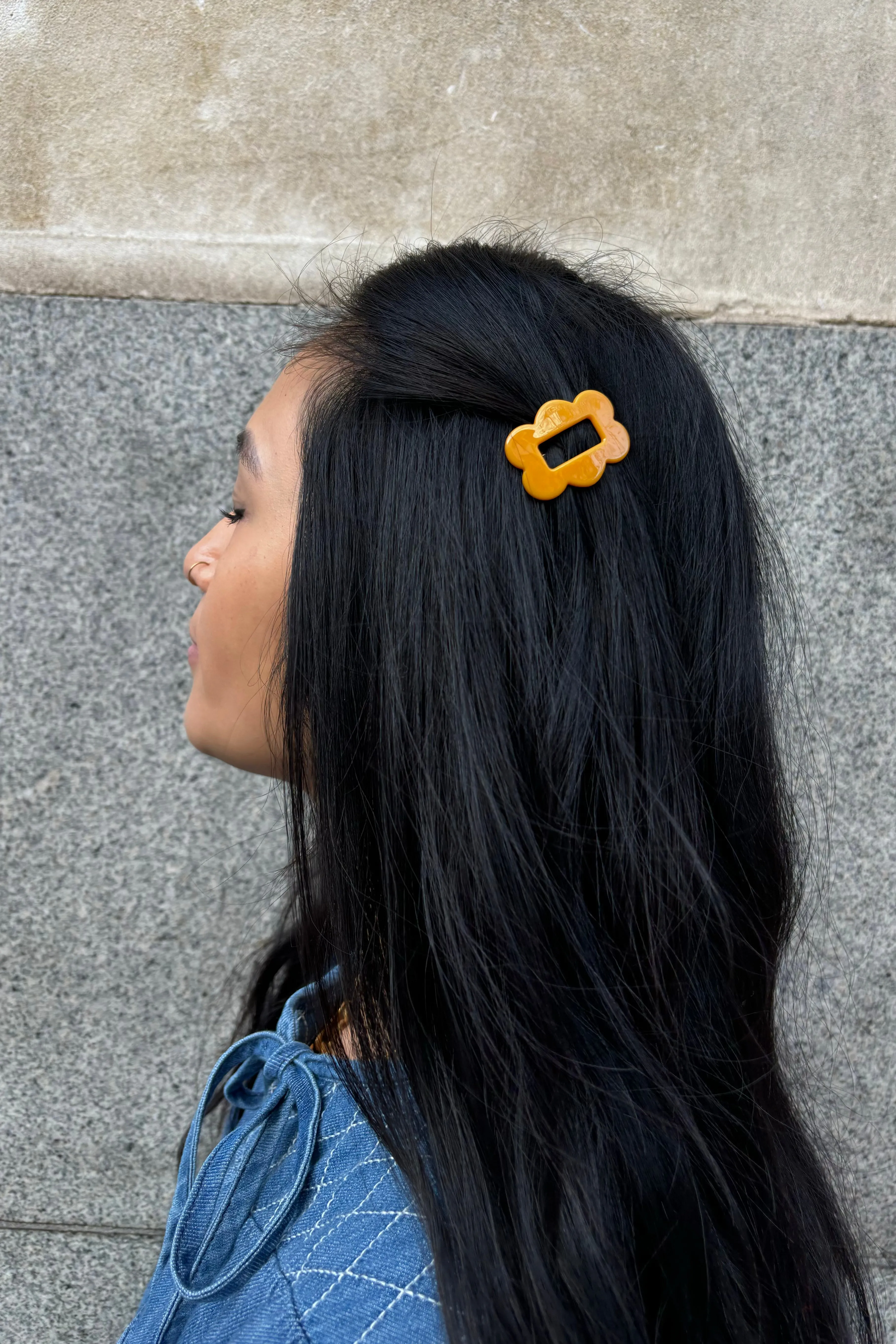Mercantile Scalloped Yellow Hair Clip