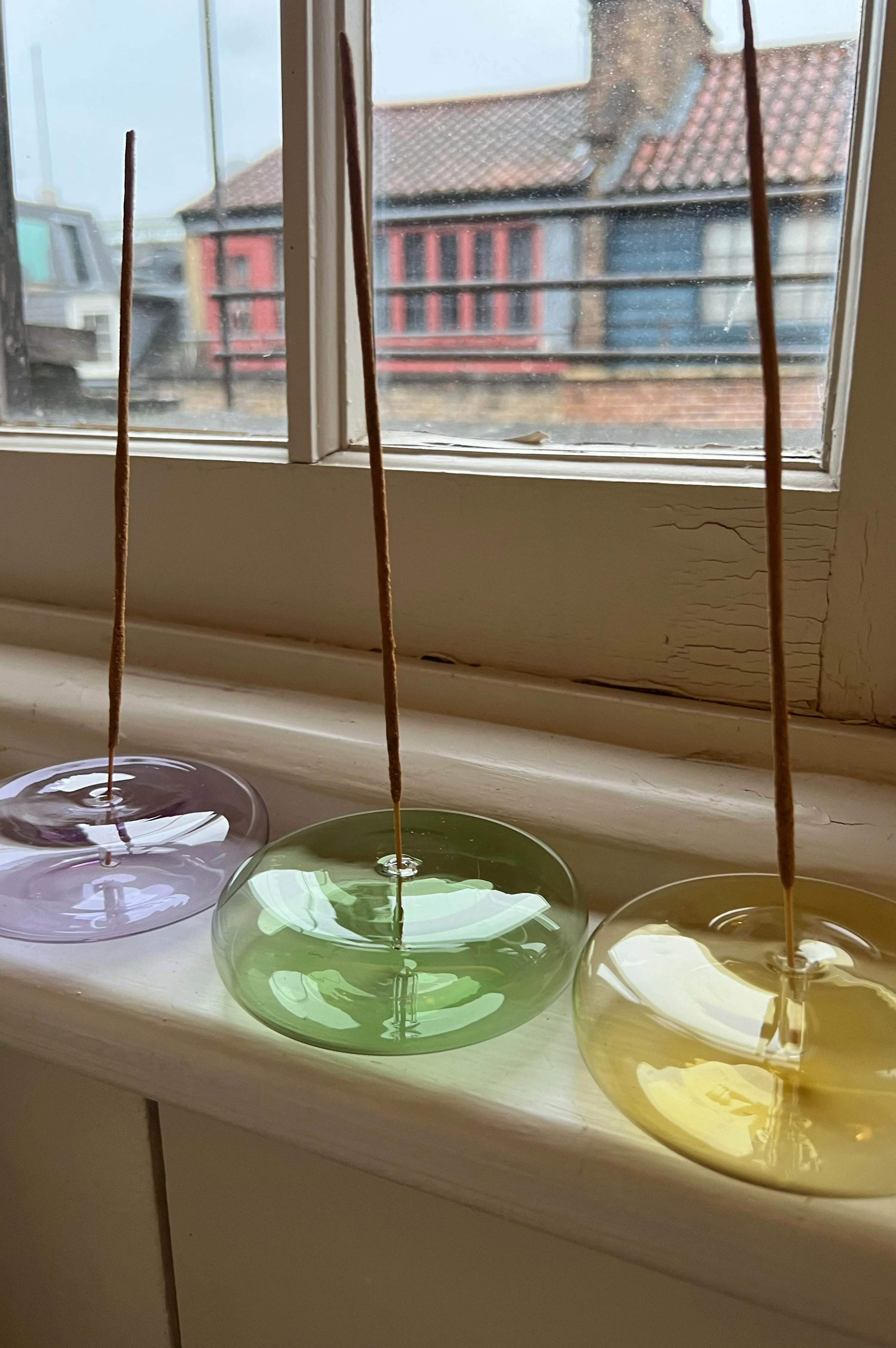 MÆGEN Lavender Dimple Hand Blown Glass Incense Holder