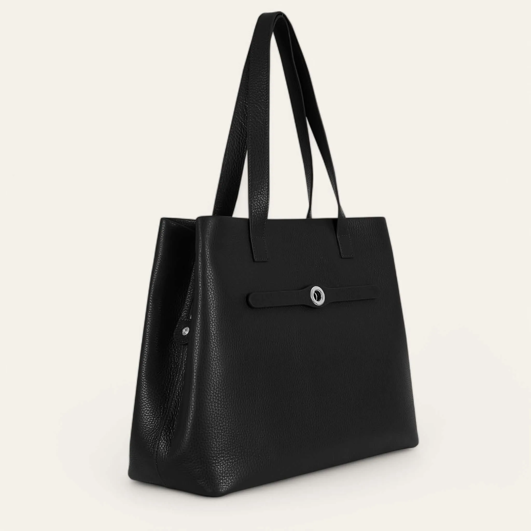 Michelle Tote | Black with Silver hardware