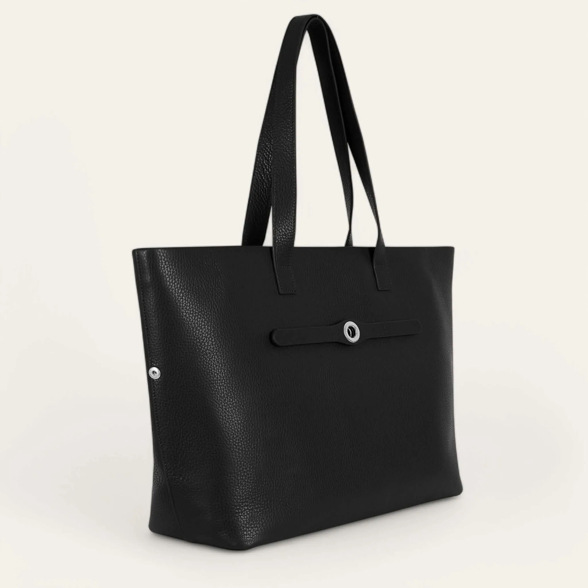 Michelle Tote | Black with Silver hardware