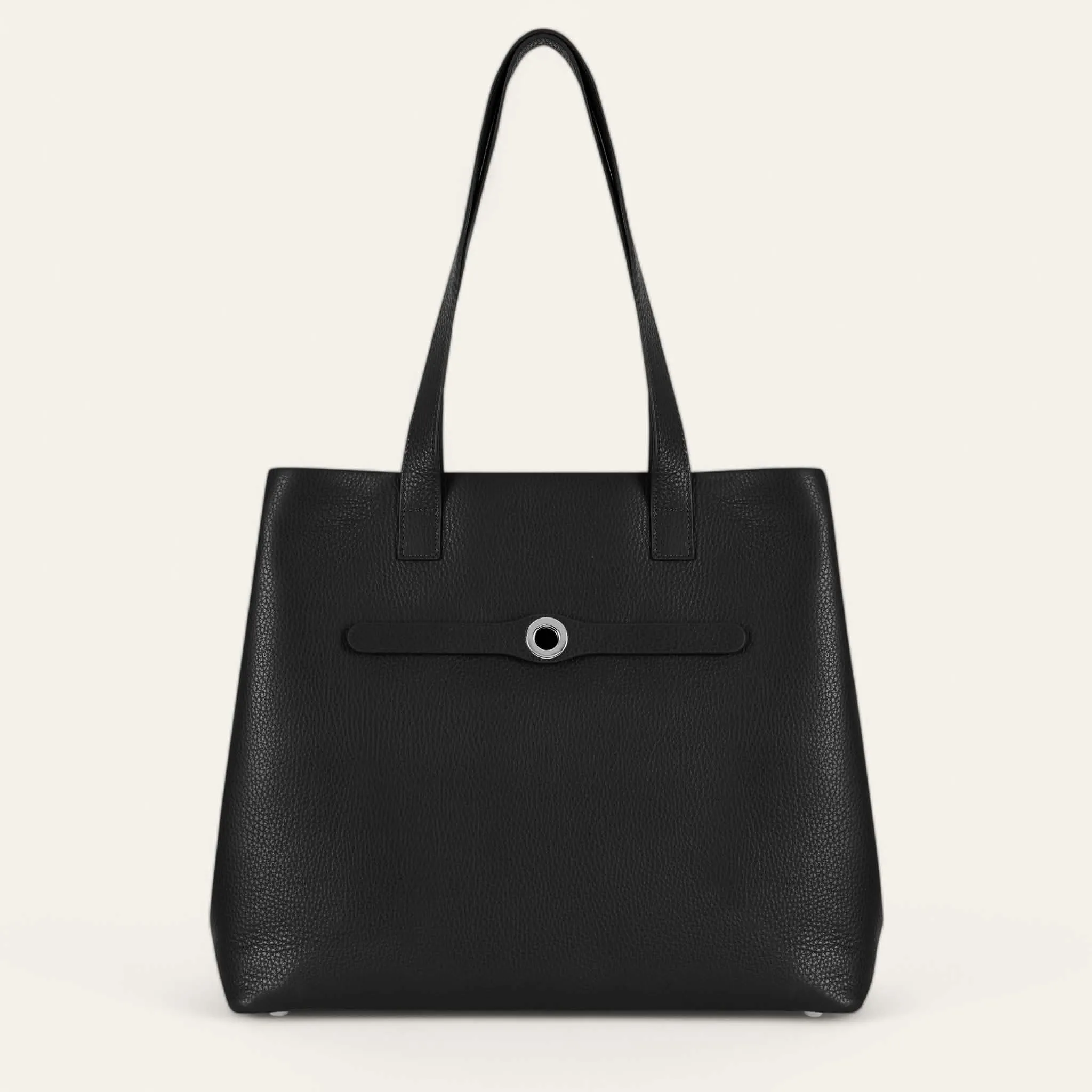 Michelle Tote | Black with Silver hardware