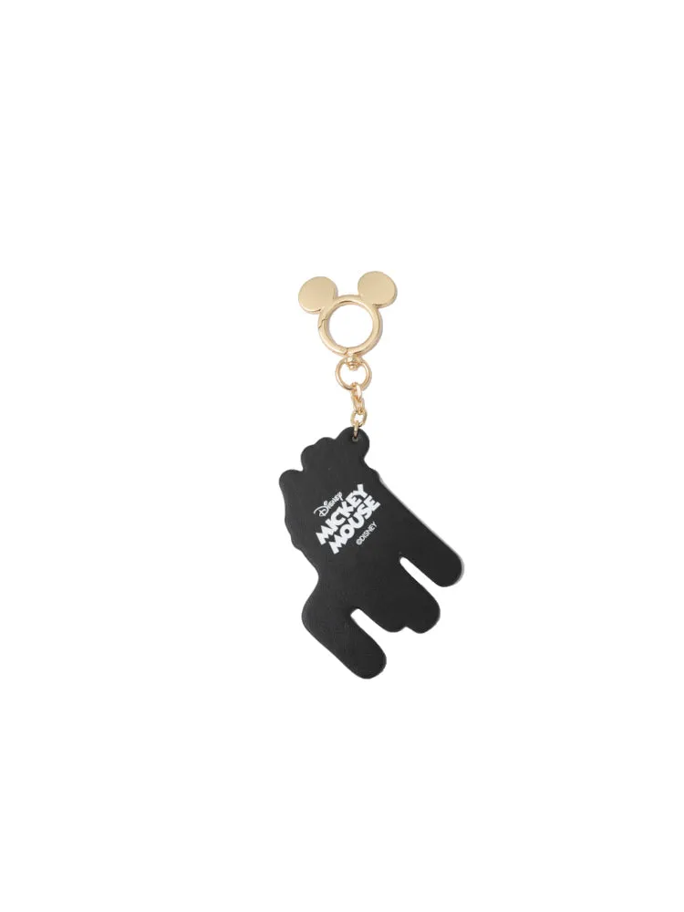 Mickey Mouse Black Leather Keychain