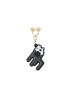 Mickey Mouse Black Leather Keychain