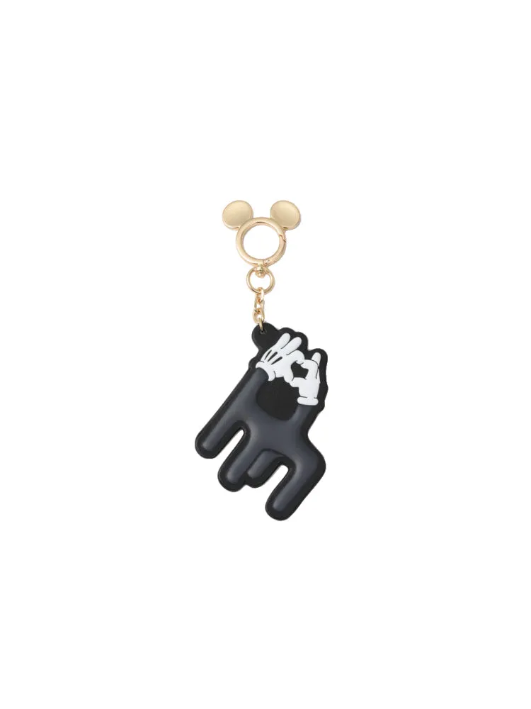Mickey Mouse Black Leather Keychain