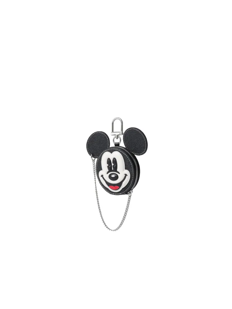 Mickey Mouse Leather Coin Purse with Chain Strap