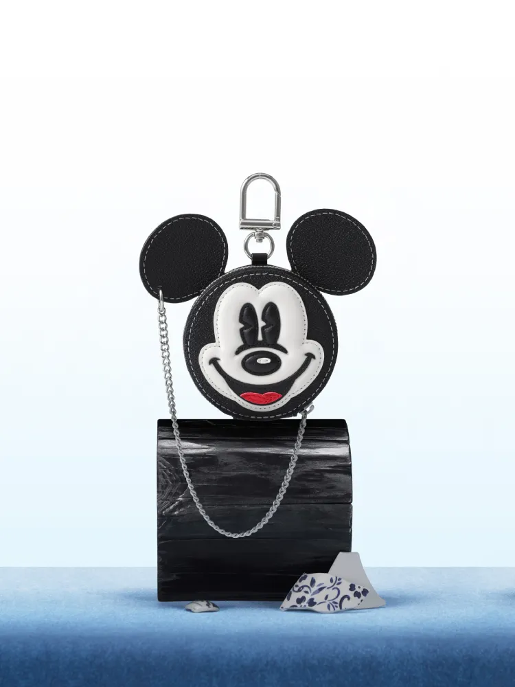 Mickey Mouse Leather Coin Purse with Chain Strap