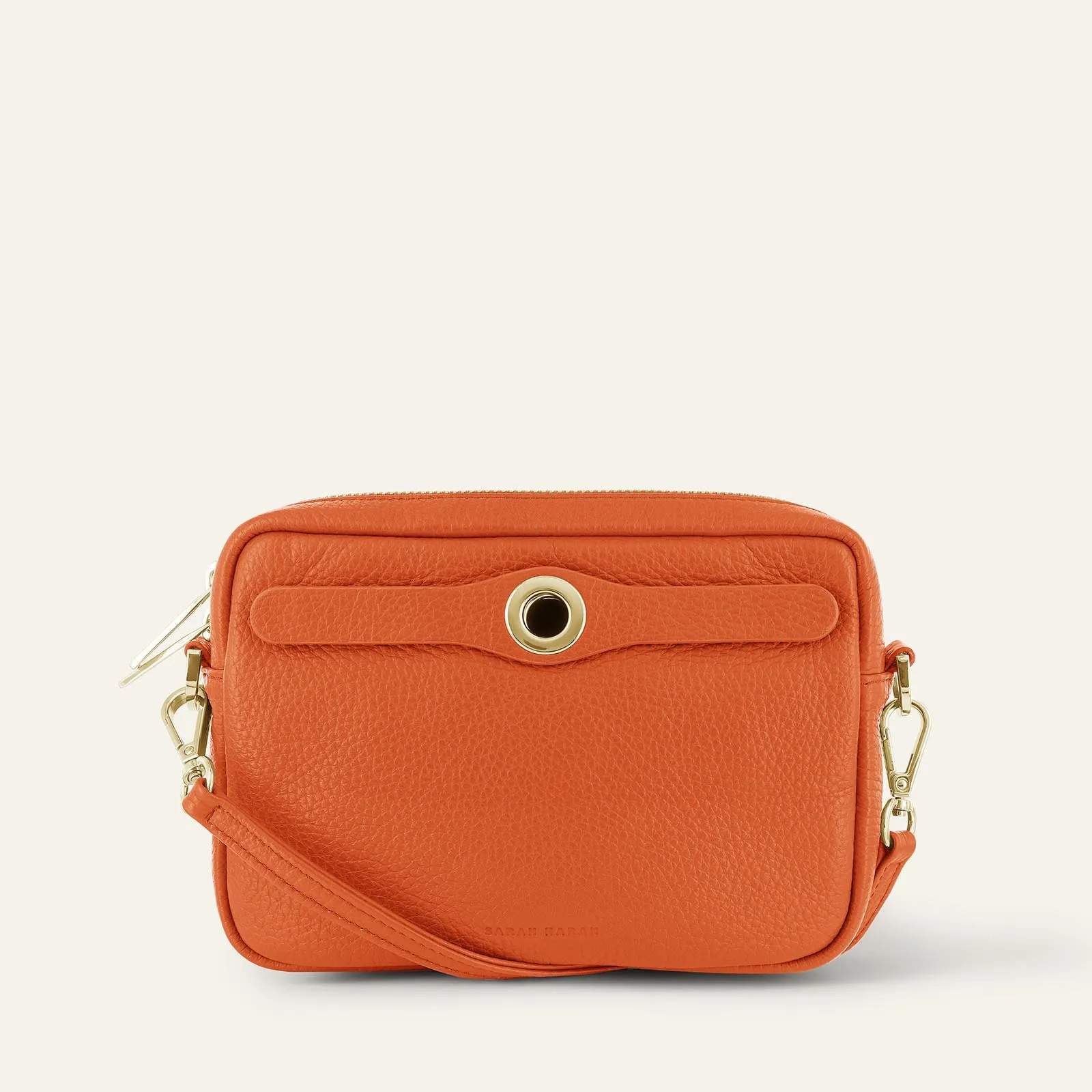 Millie Crossbody | Tangerine with Gold hardware