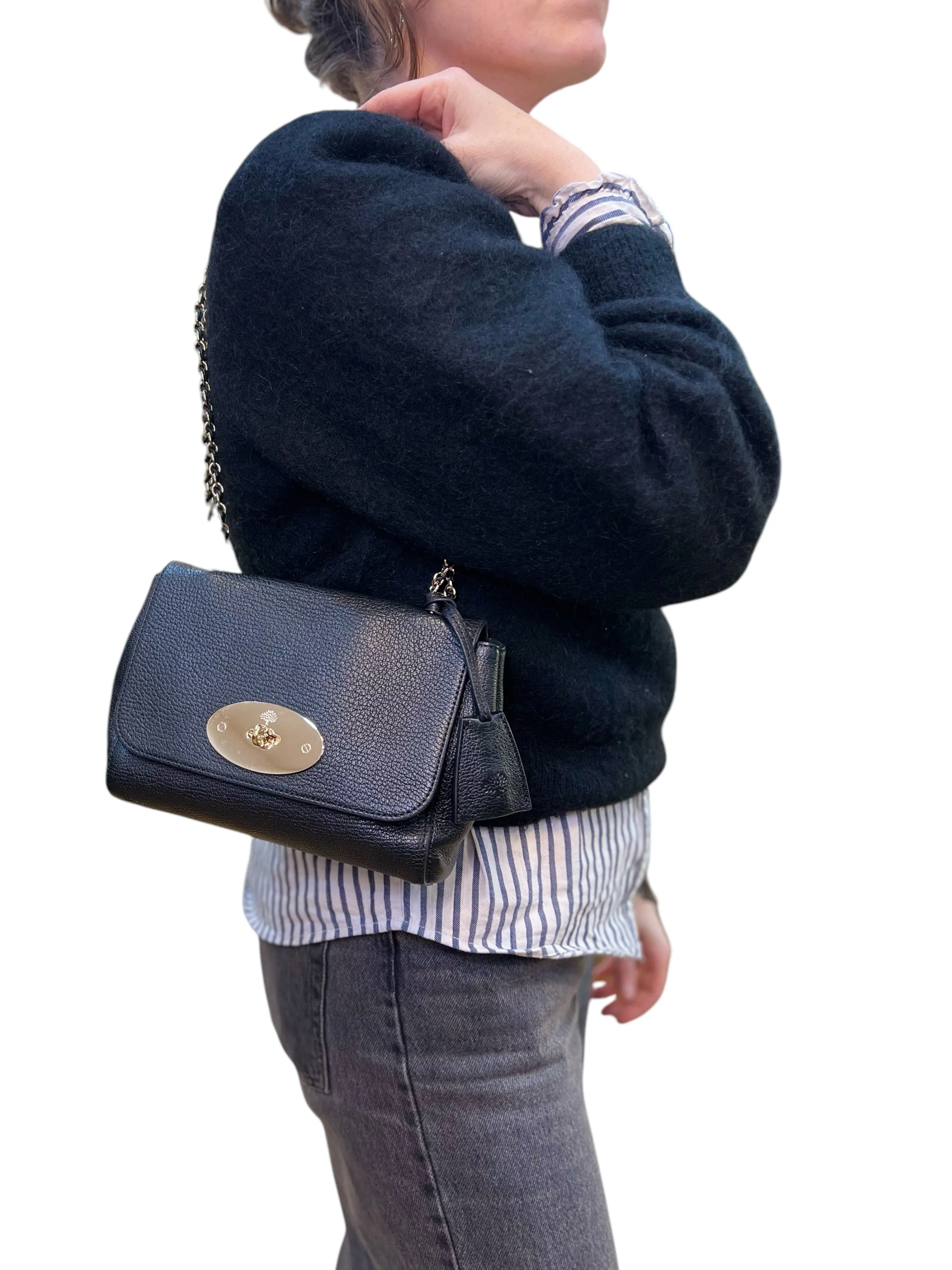 Mulberry Black Leather Small Lilly Crossbody