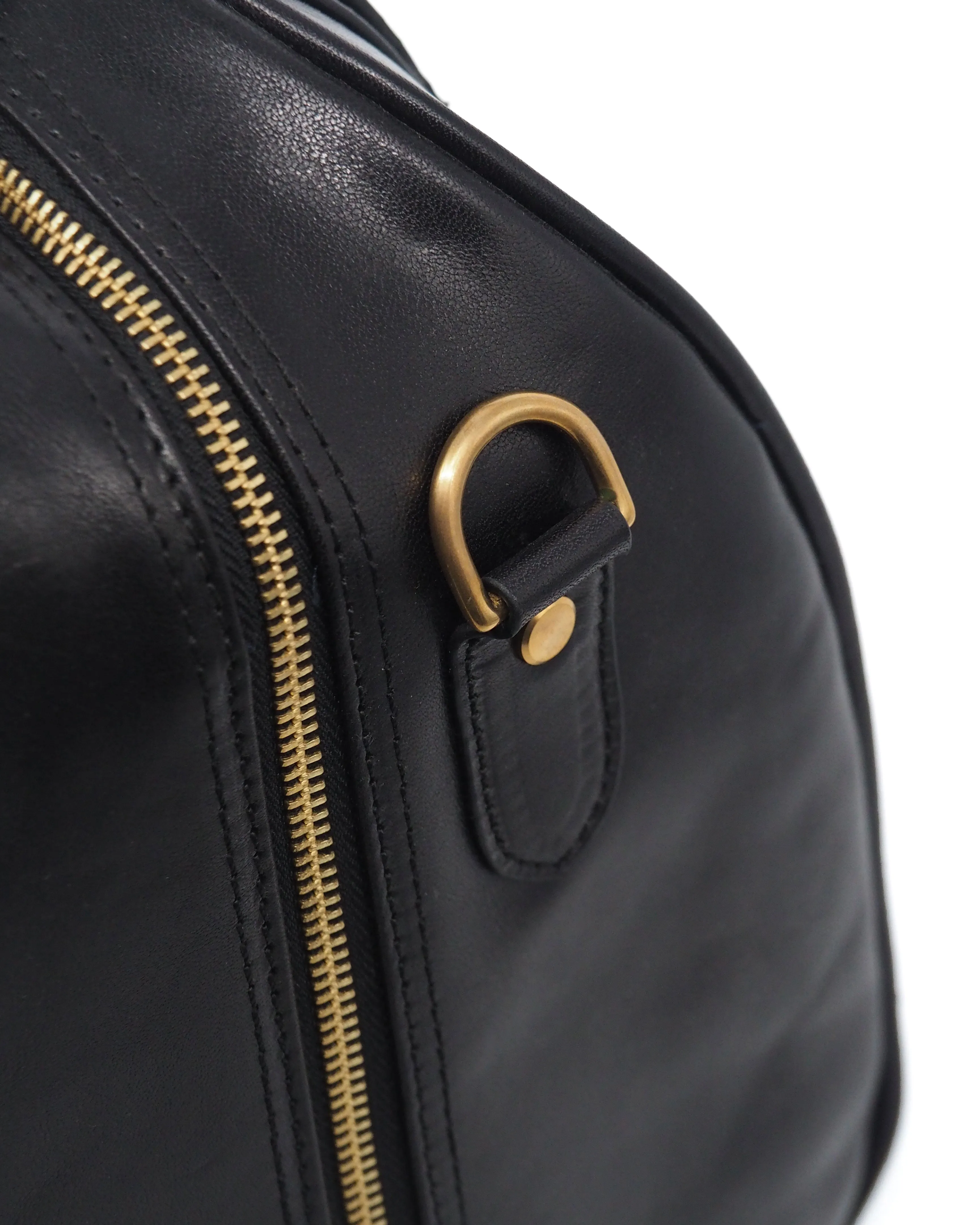 Nero Glossy Leather Voyage Duffel