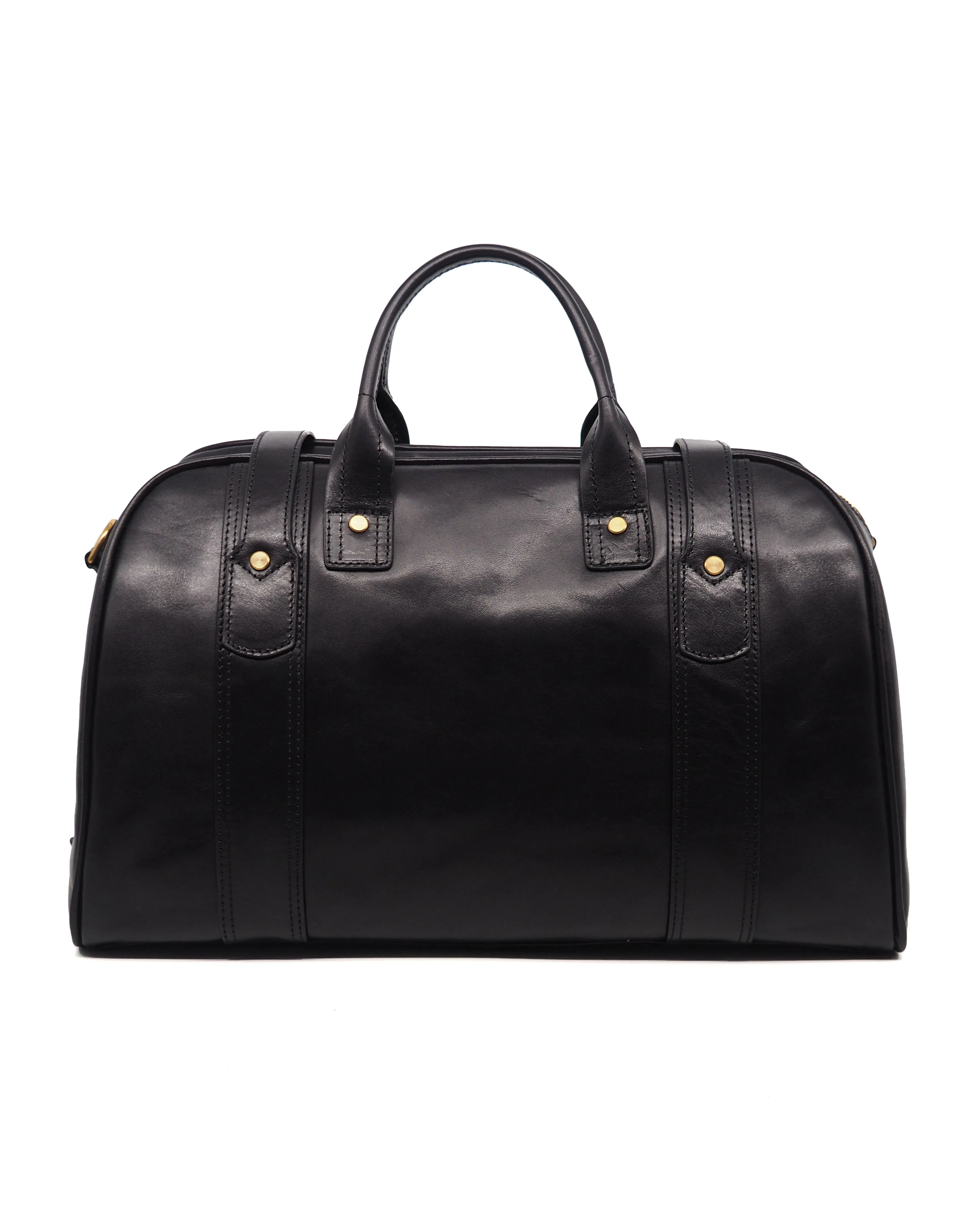 Nero Glossy Leather Voyage Duffel