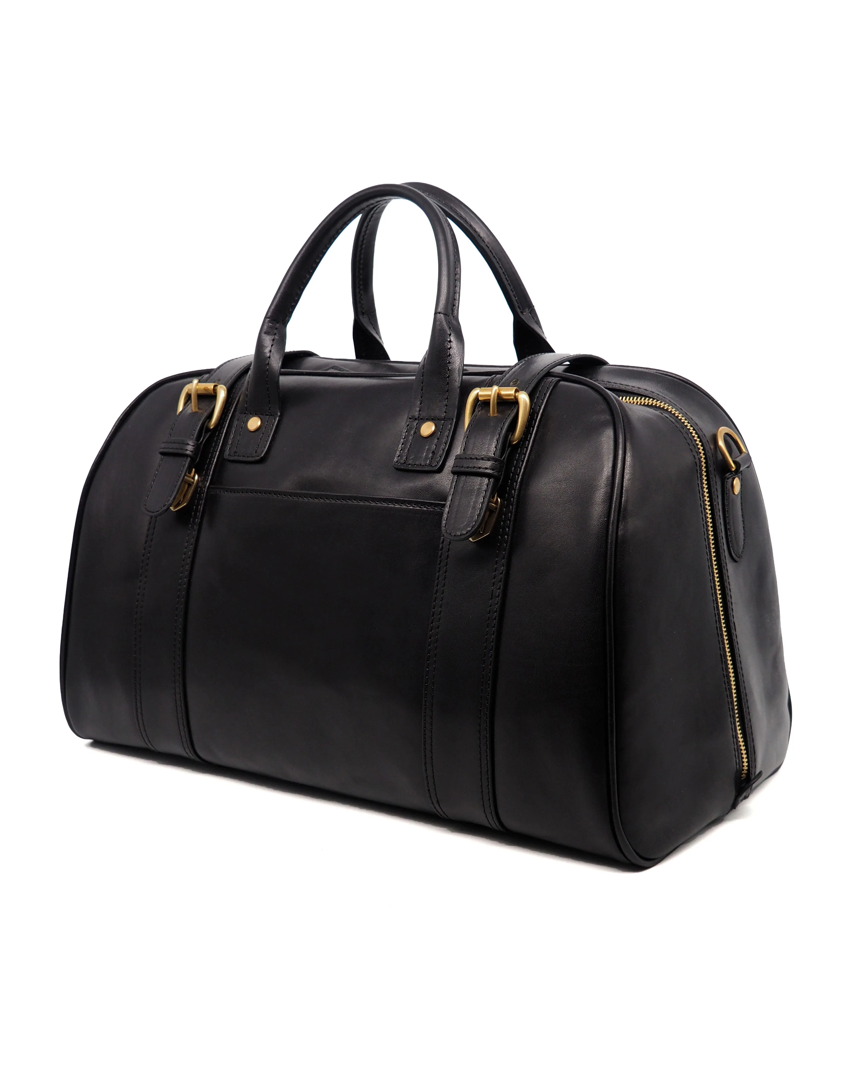Nero Glossy Leather Voyage Duffel