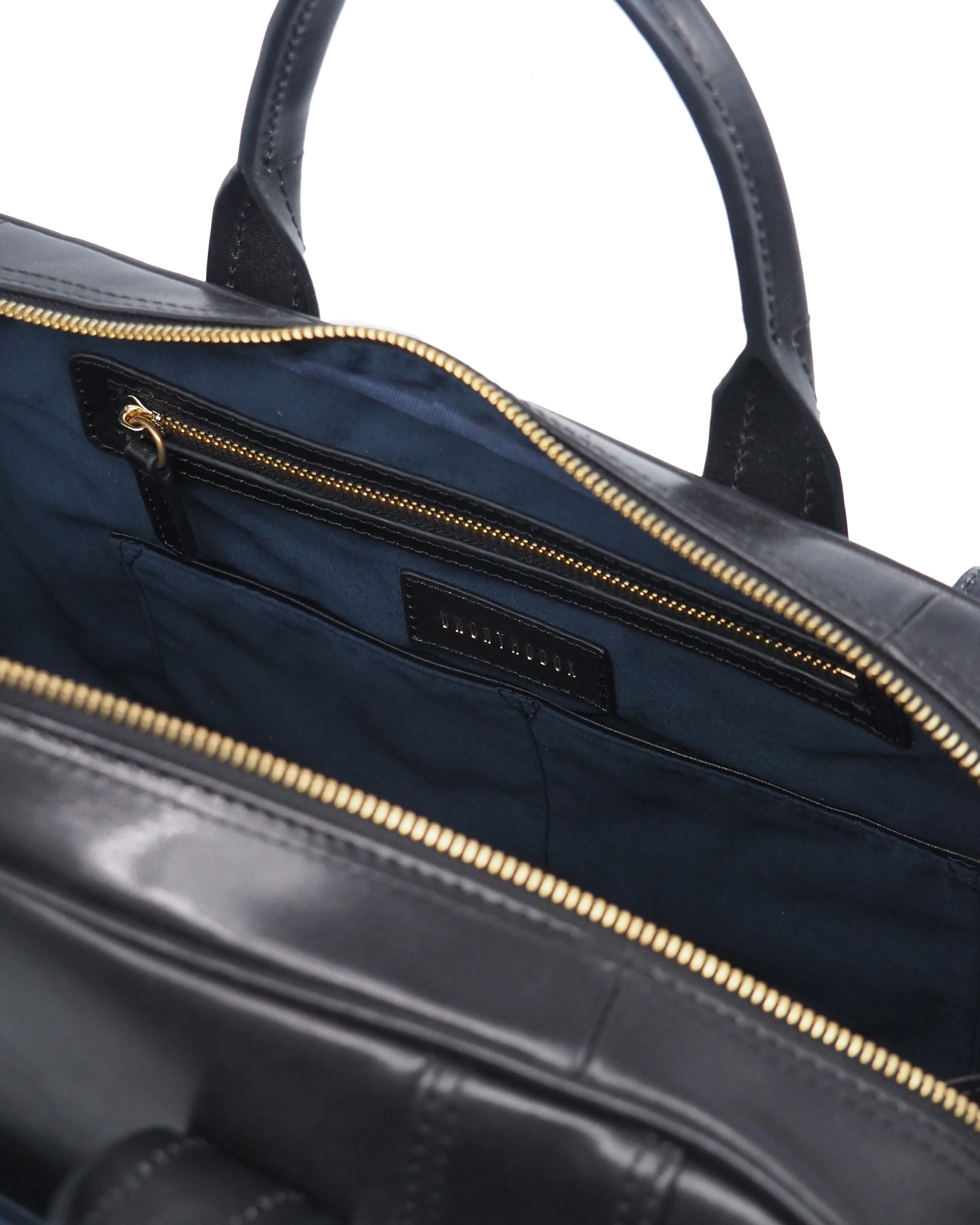 Nero Glossy Leather Voyage Duffel