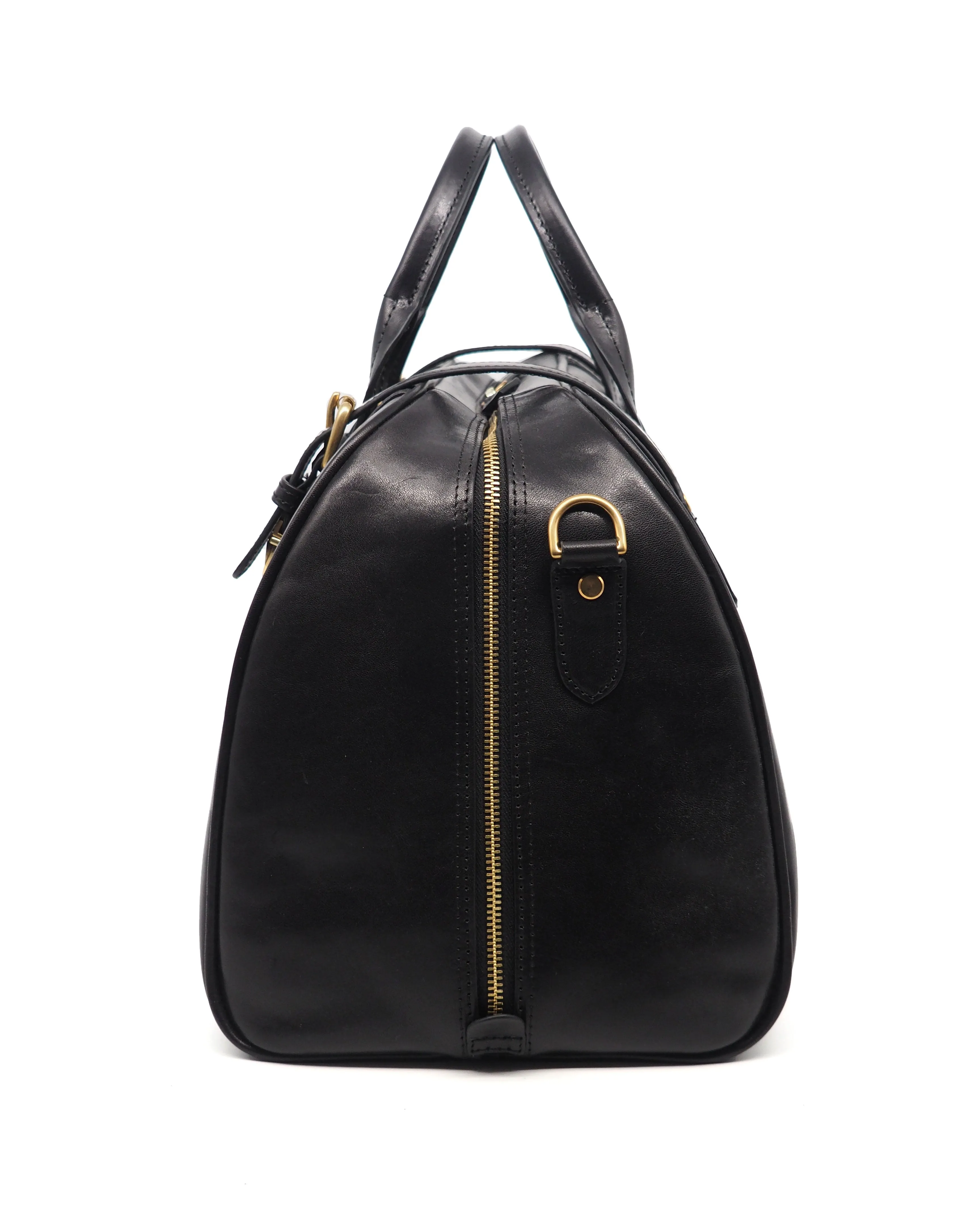 Nero Glossy Leather Voyage Duffel