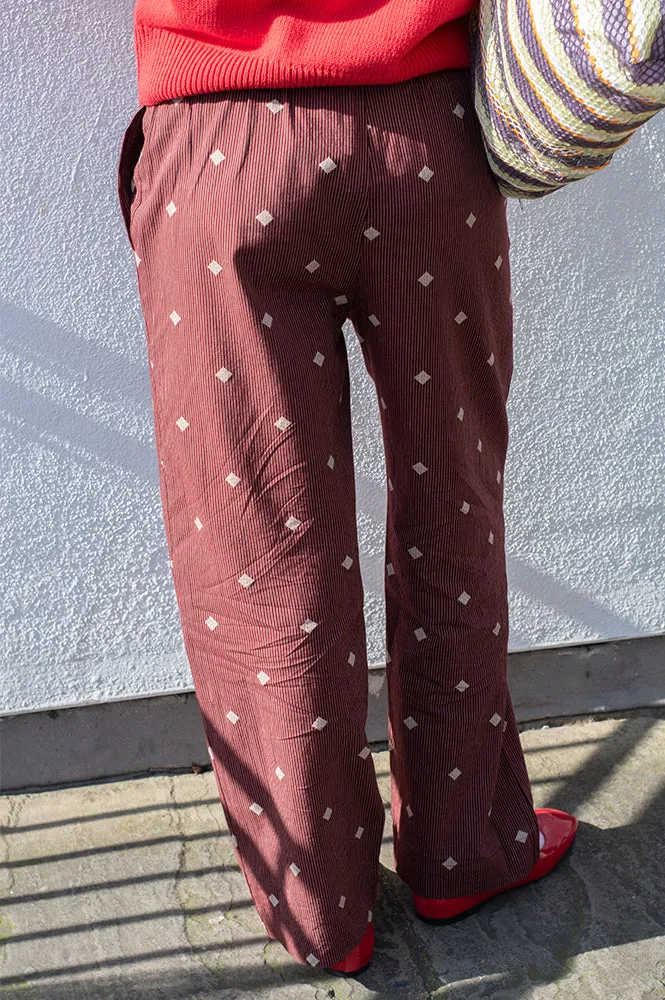 Nice Things Diamond Jacquard Chestnut Trousers