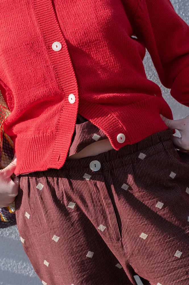 Nice Things Diamond Jacquard Chestnut Trousers