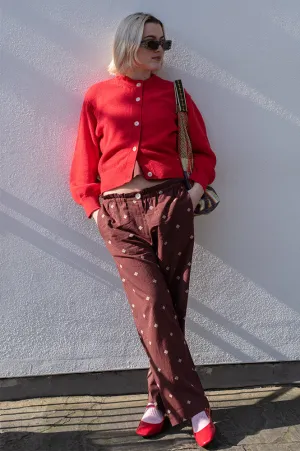 Nice Things Diamond Jacquard Chestnut Trousers