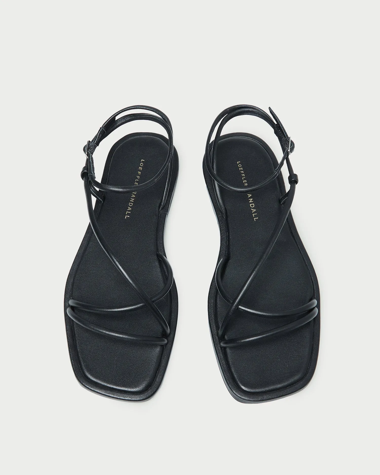 Noor Black Leather Flat Sandal