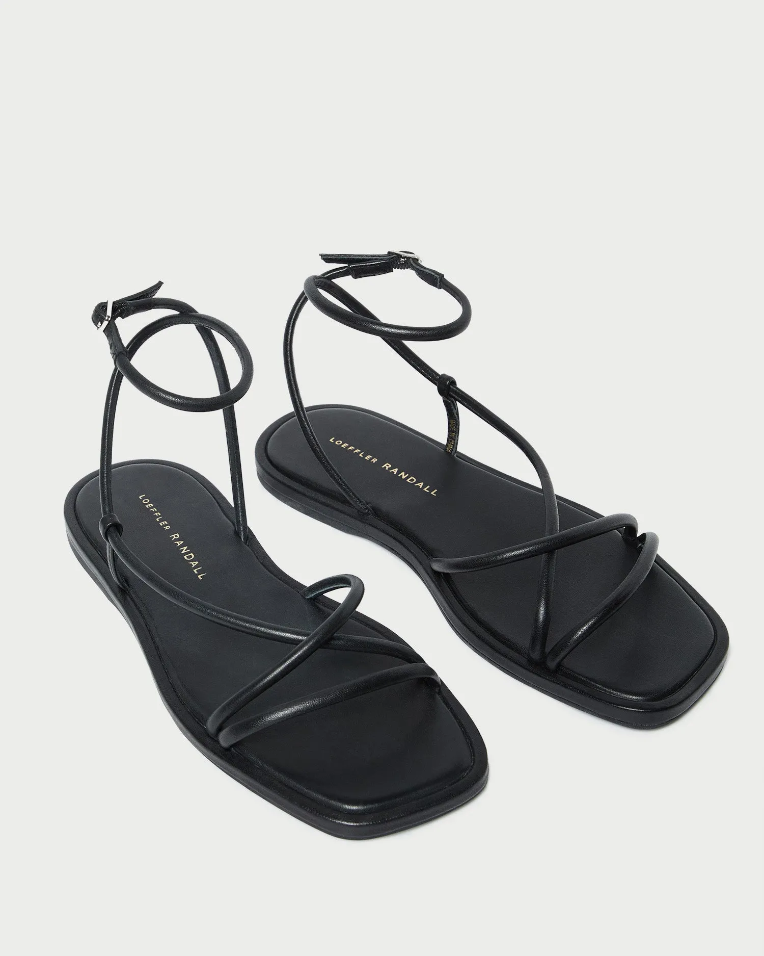 Noor Black Leather Flat Sandal