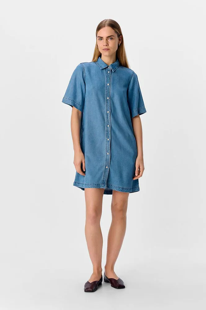 Object Frame Light Blue Denim Dress