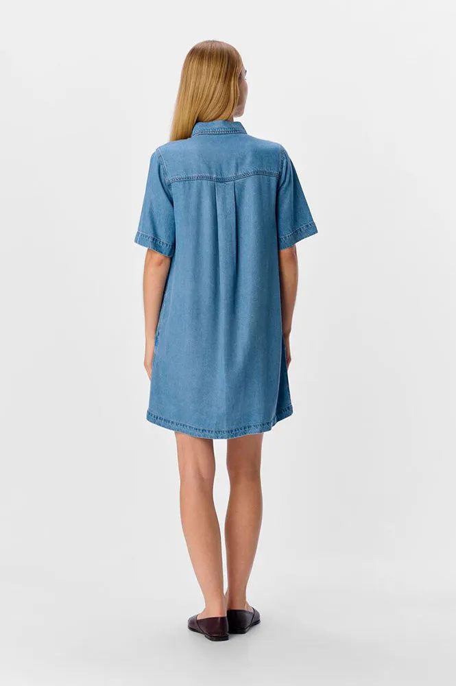 Object Frame Light Blue Denim Dress