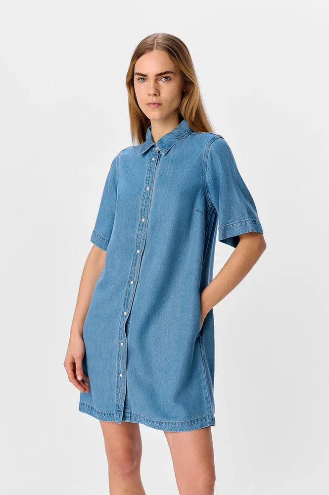 Object Frame Light Blue Denim Dress