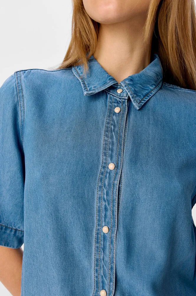 Object Frame Light Blue Denim Dress