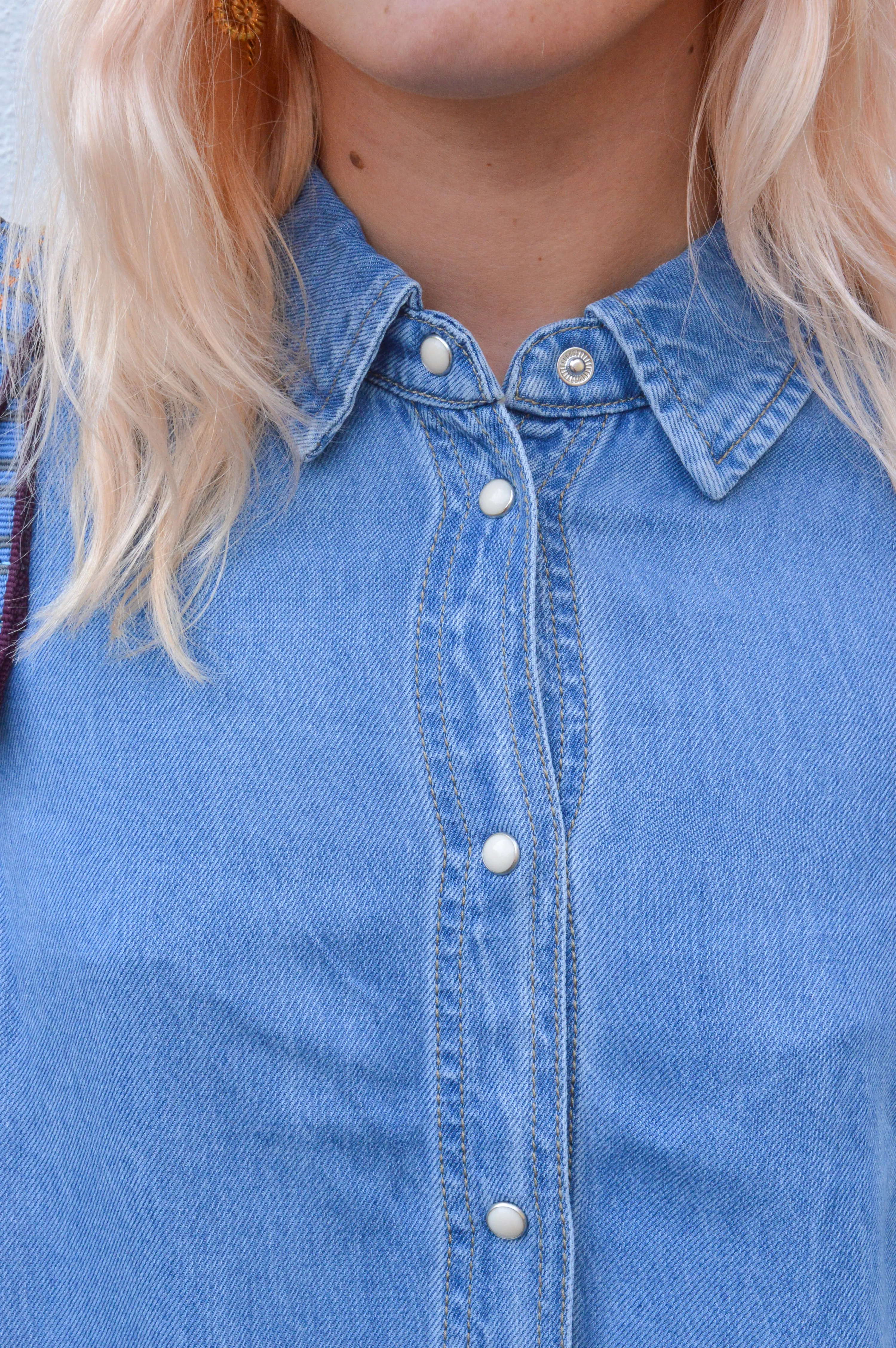 Object Frame Light Blue Denim Dress