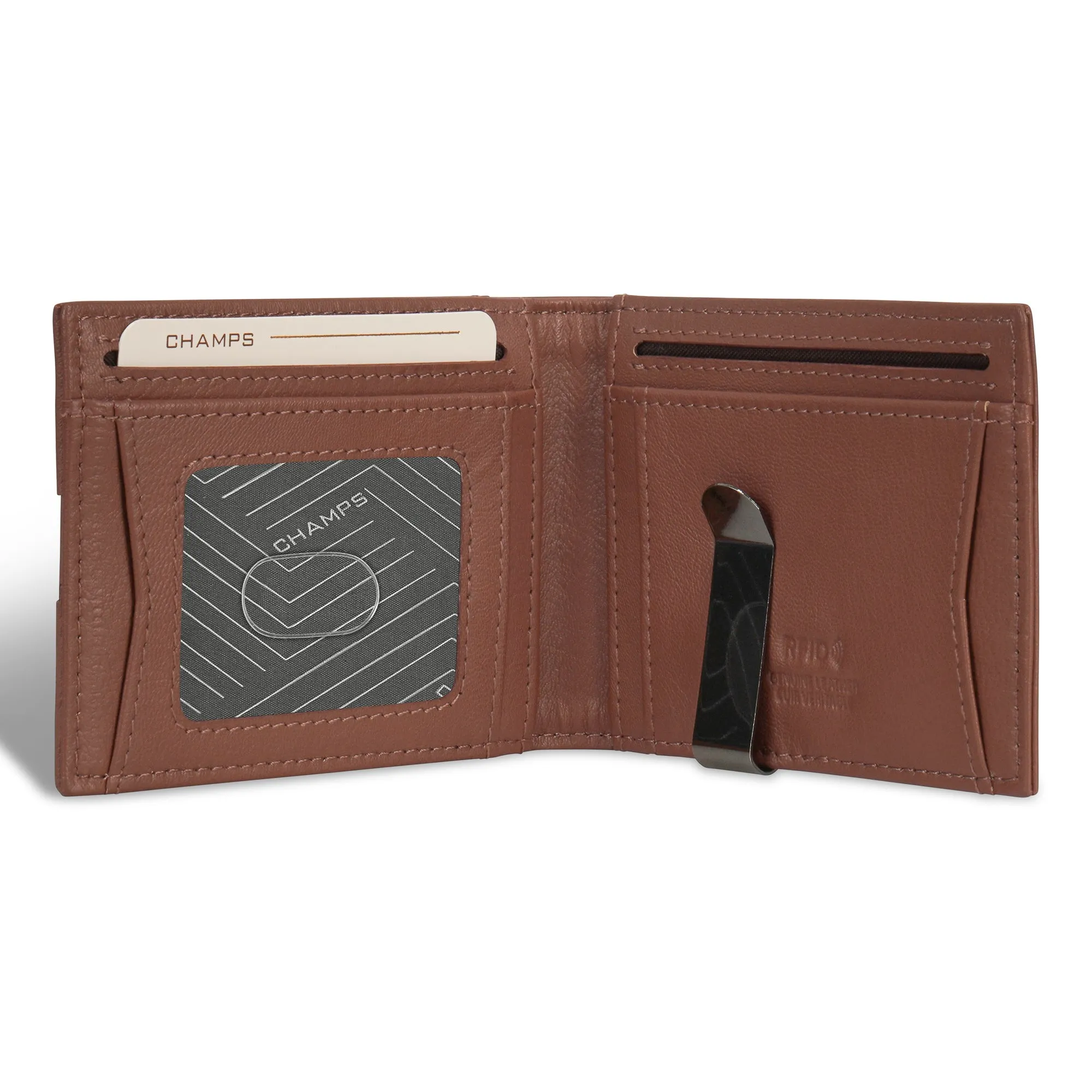 Onyx / Leather Bi-Fold Clip Wallet