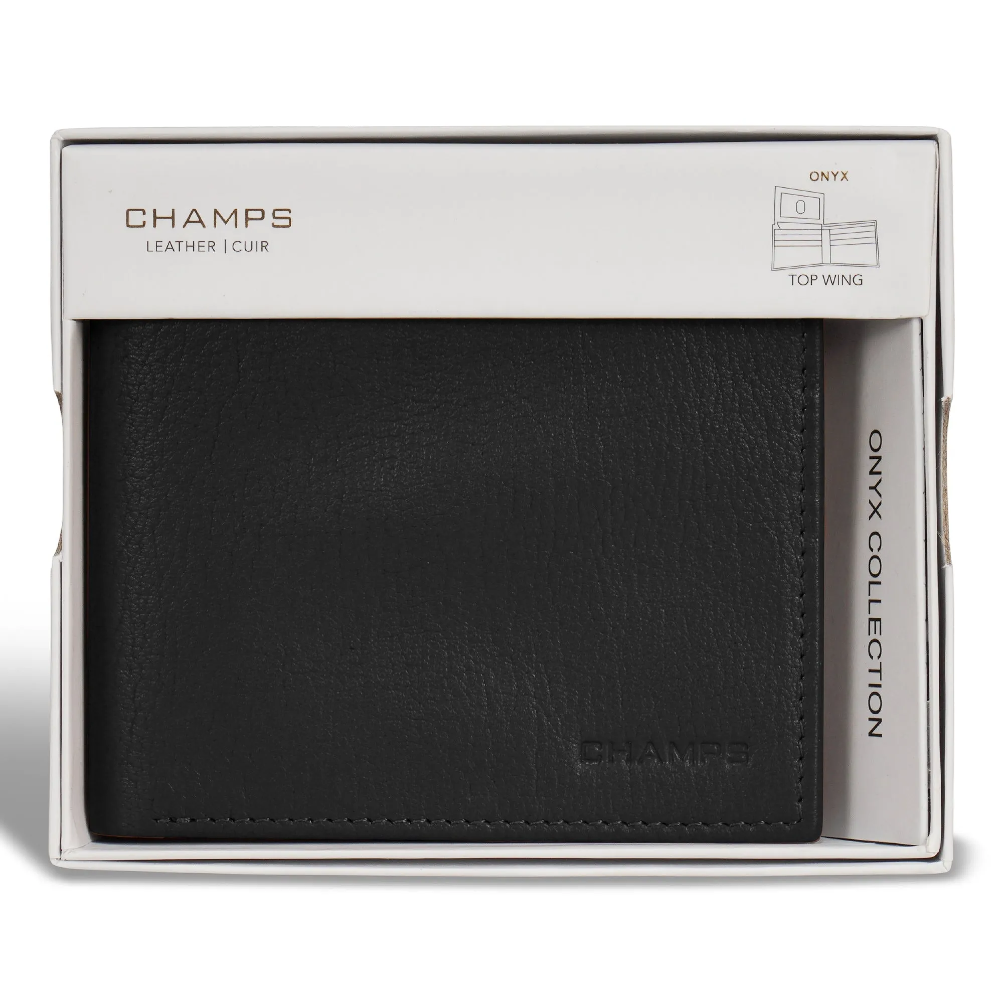 Onyx / Leather Top Wing Wallet