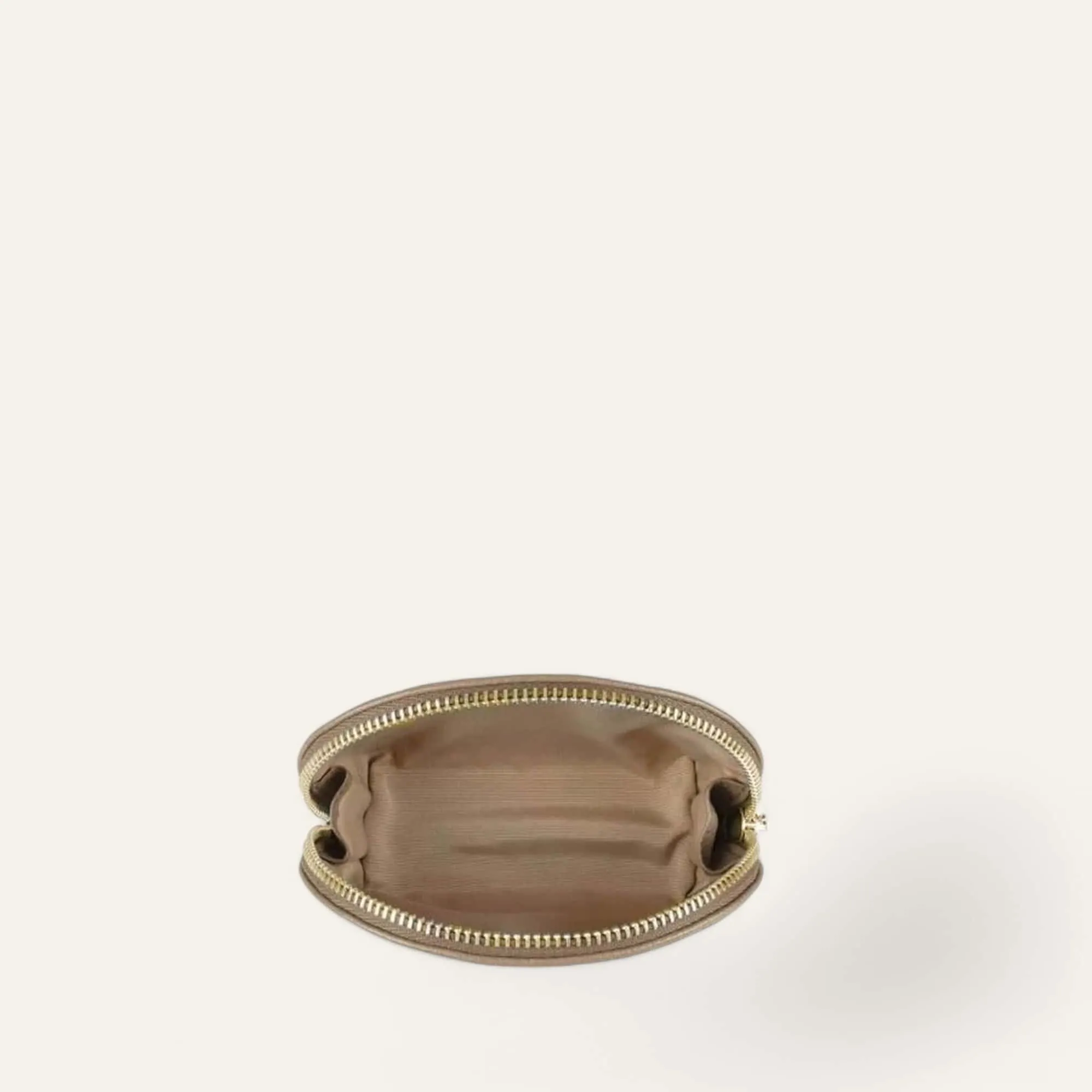 Peony Cosmetic Pouch | Latte with Gold hardware