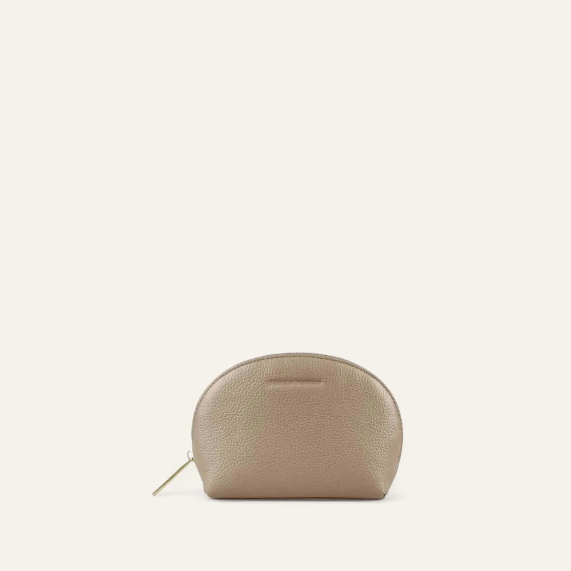 Peony Cosmetic Pouch | Latte with Gold hardware