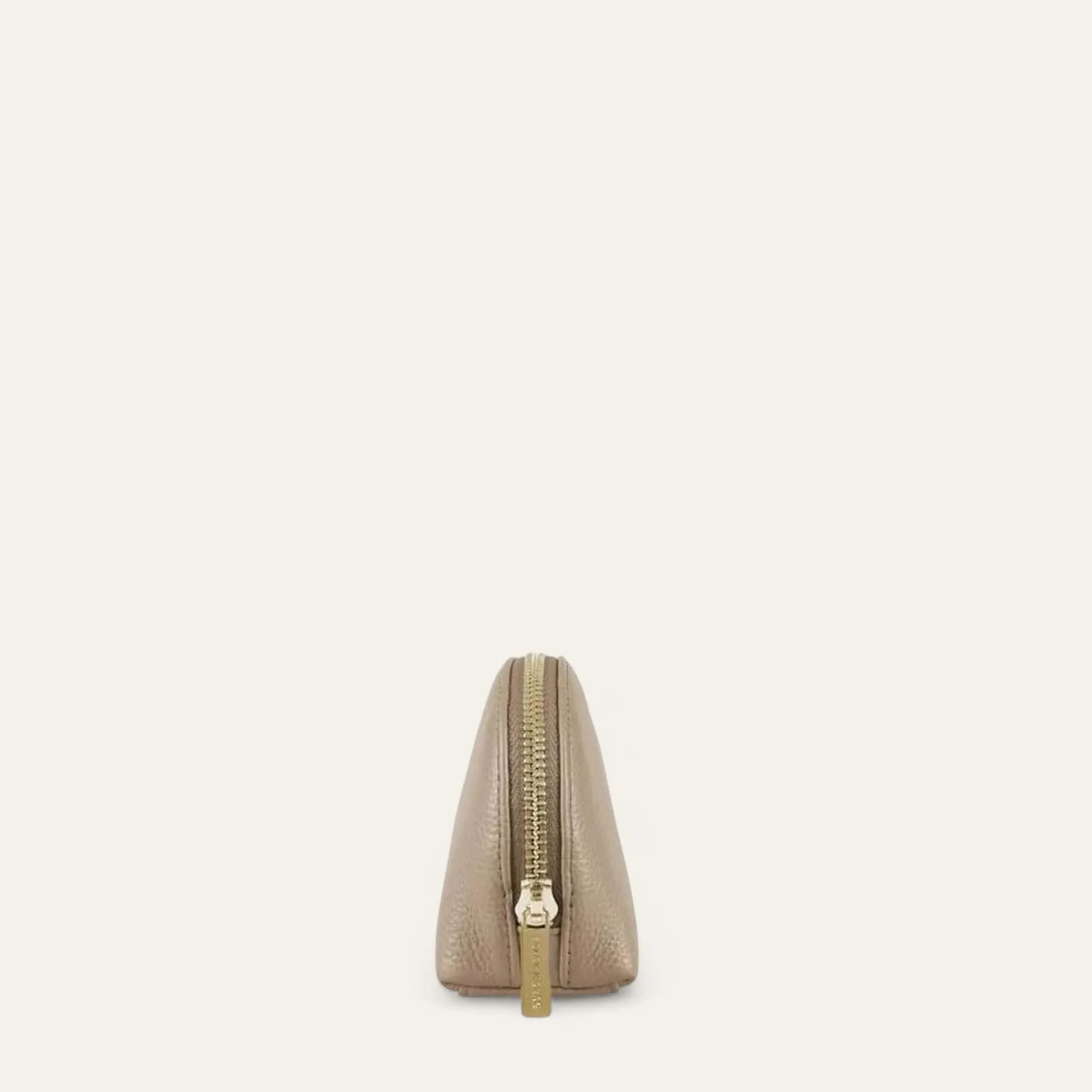 Peony Cosmetic Pouch | Latte with Gold hardware