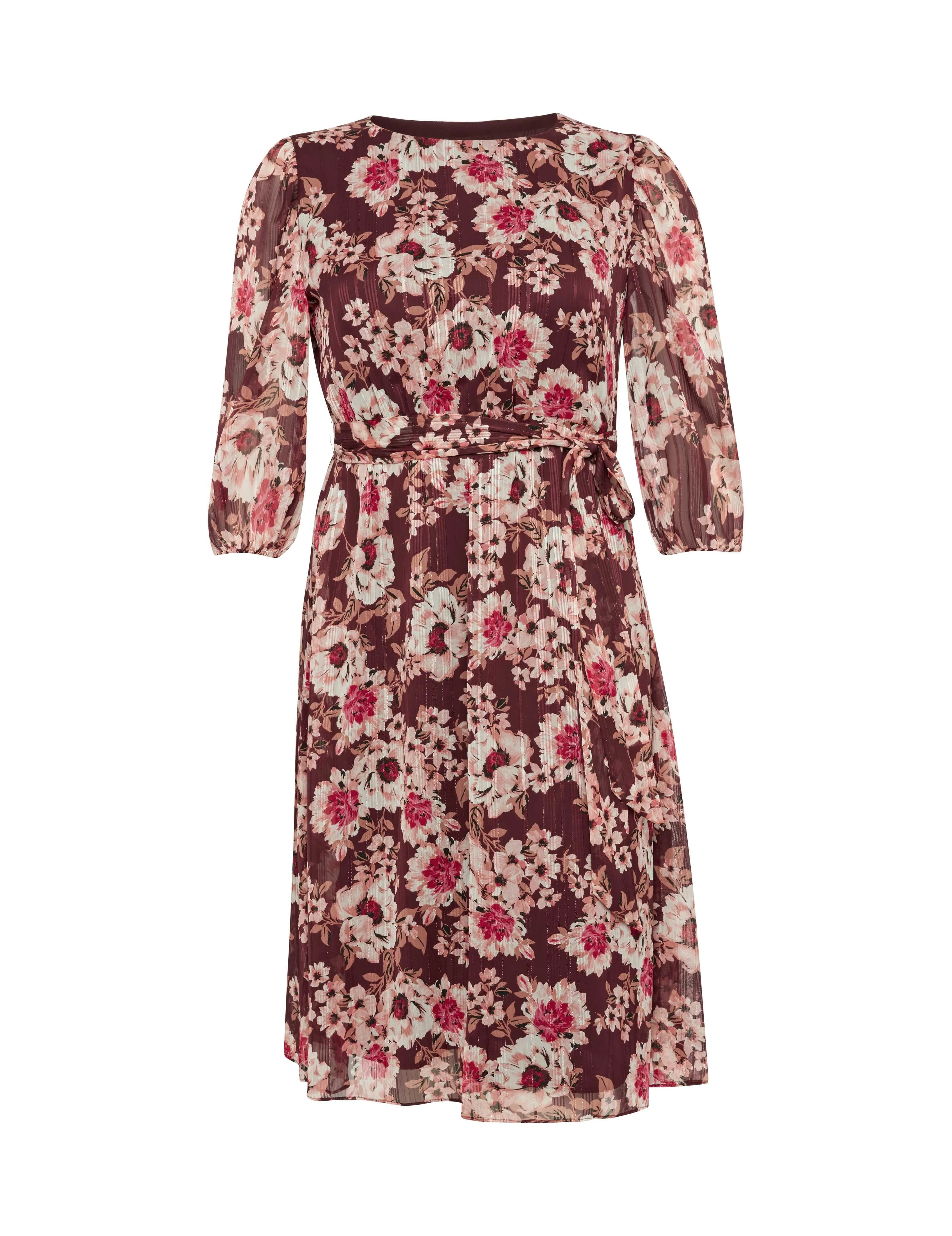 Plus Size Floral Print Elastic Waist Dress- Sale