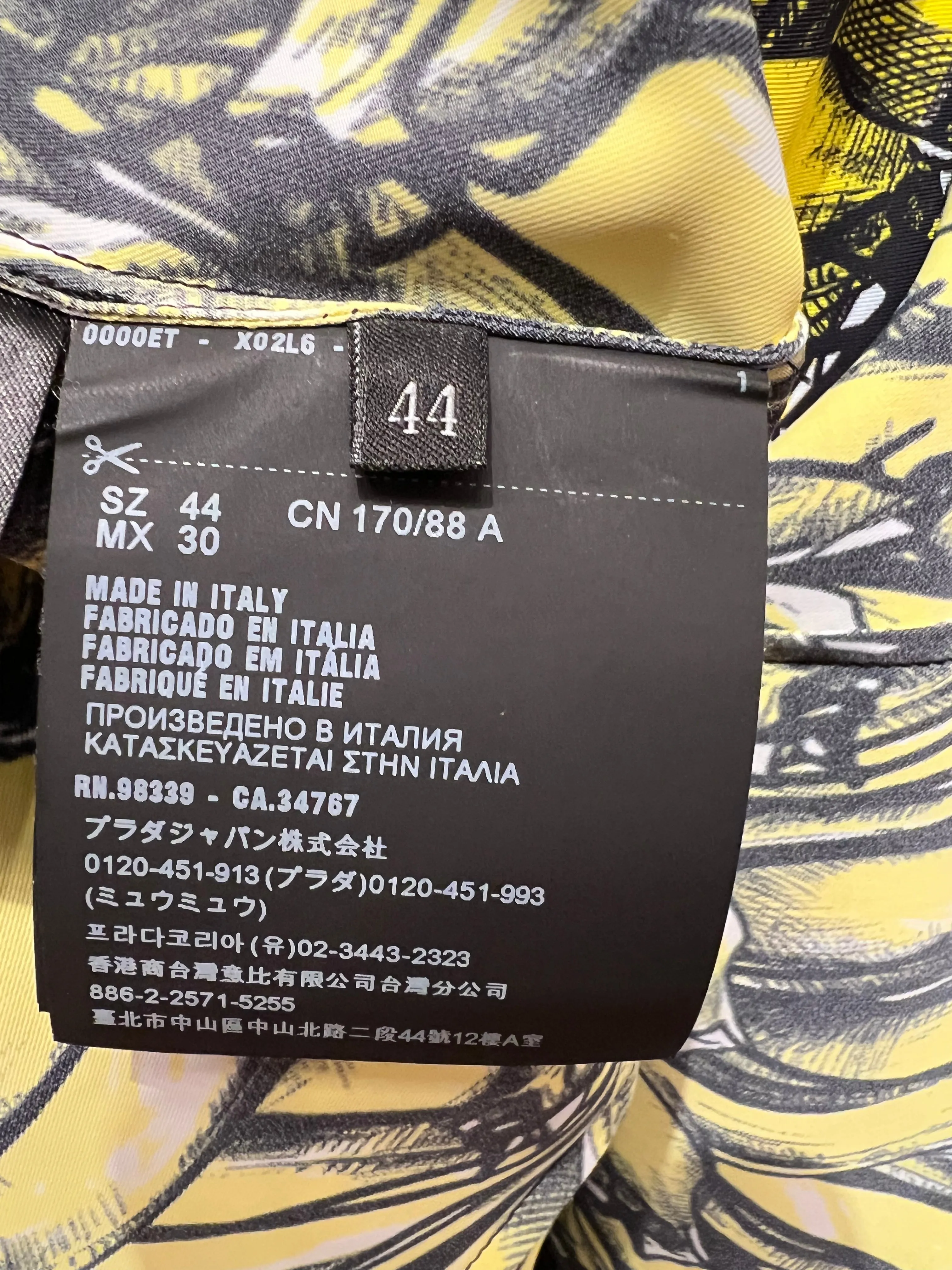 Prada Banana Print Midi Dress - Size 44
