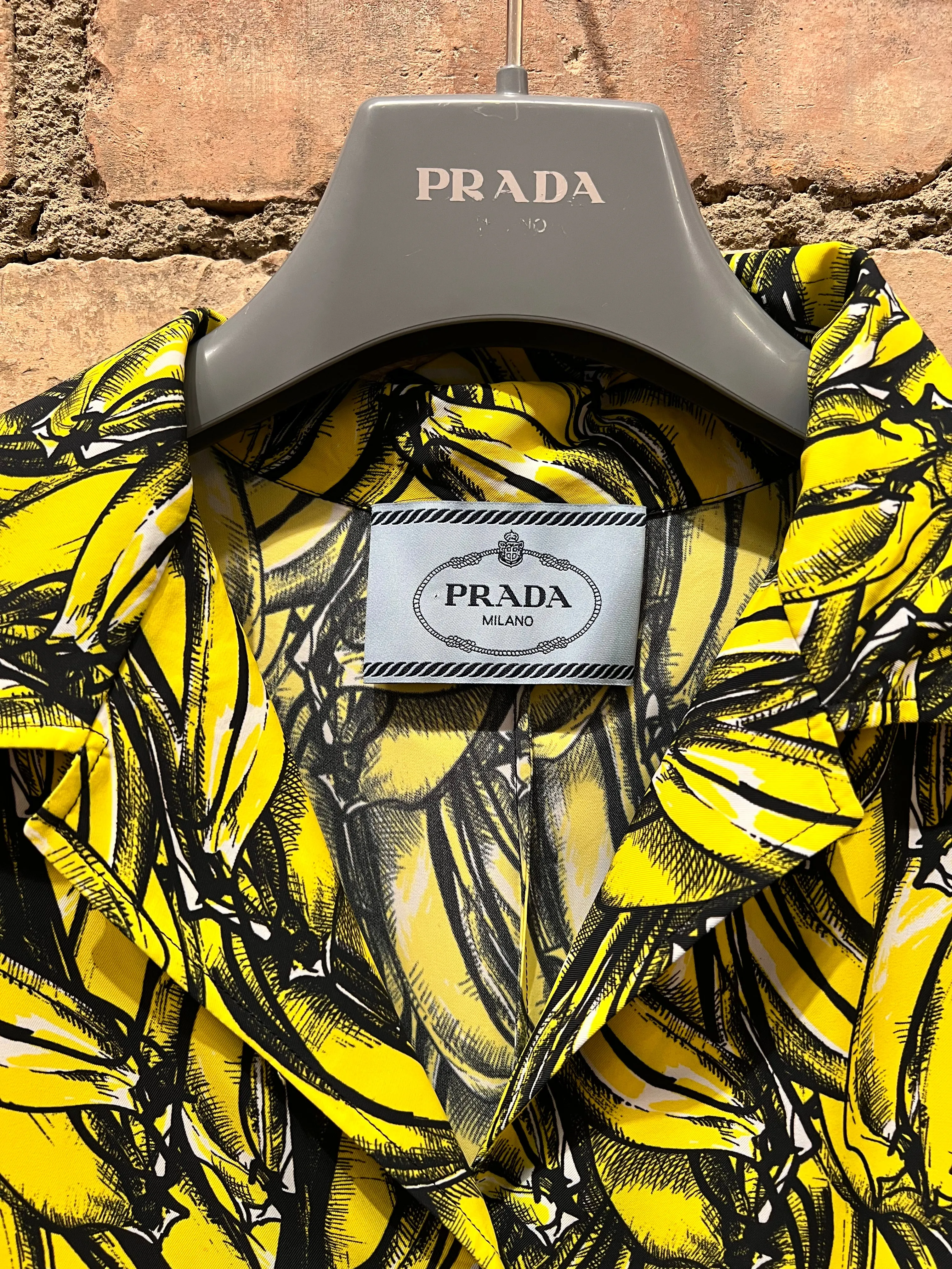Prada Banana Print Midi Dress - Size 44