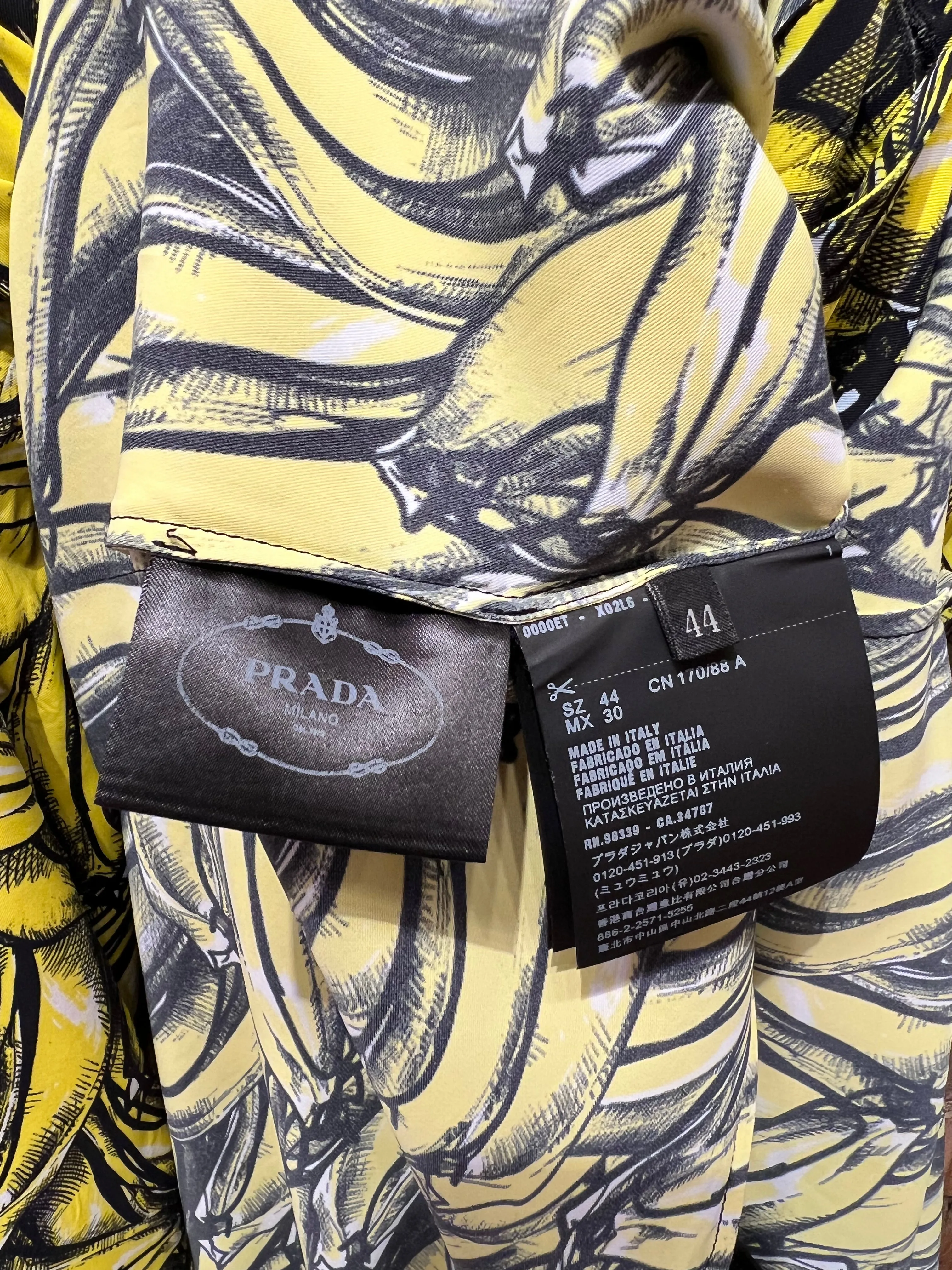 Prada Banana Print Midi Dress - Size 44