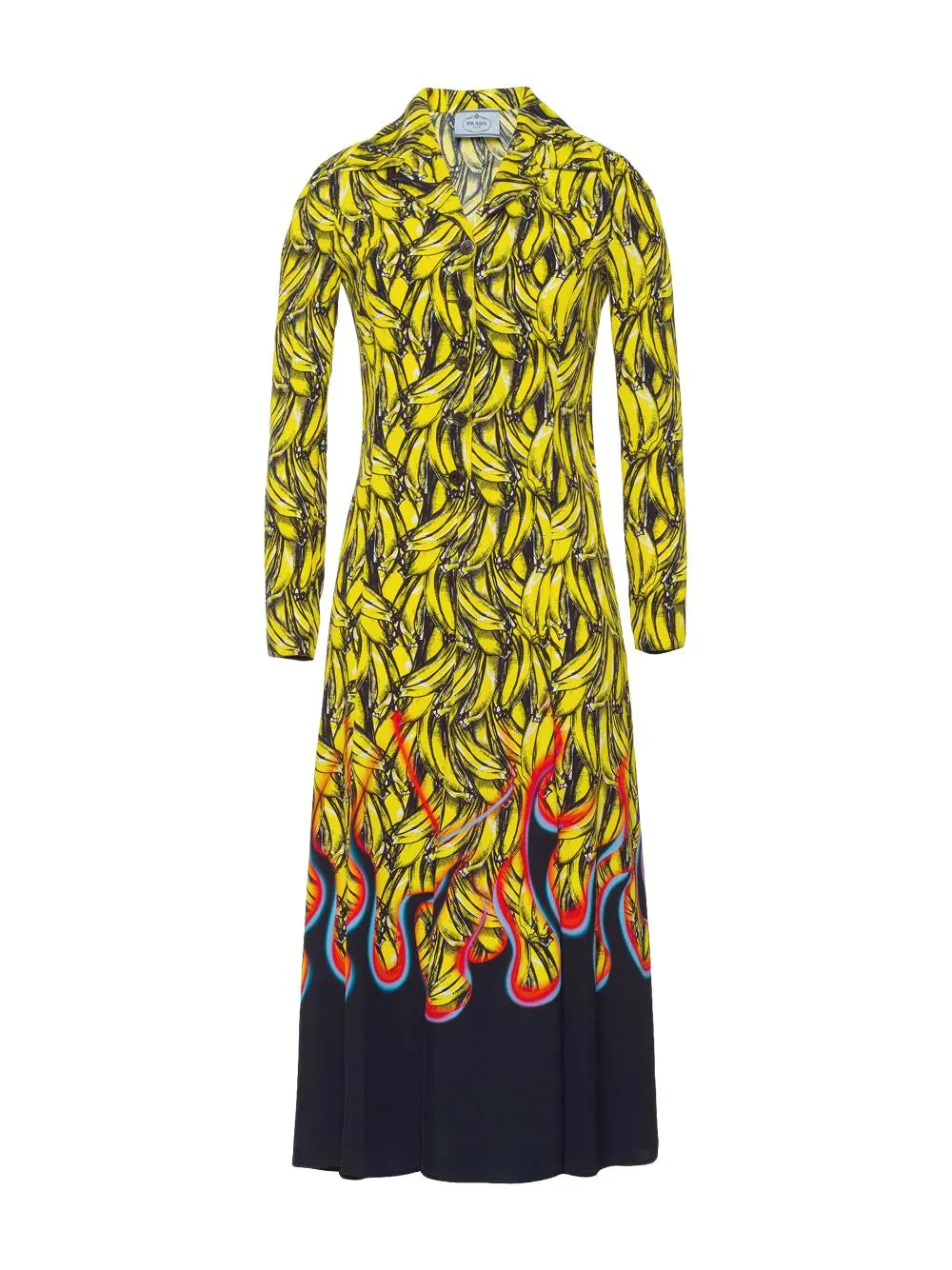 Prada Banana Print Midi Dress - Size 44