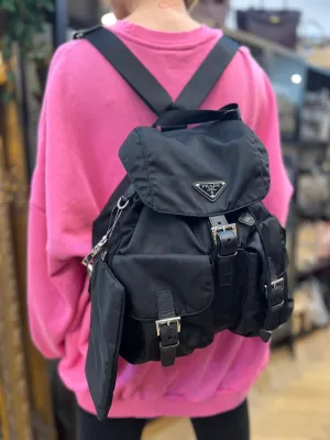 Prada Black Nylon Medium Backpack