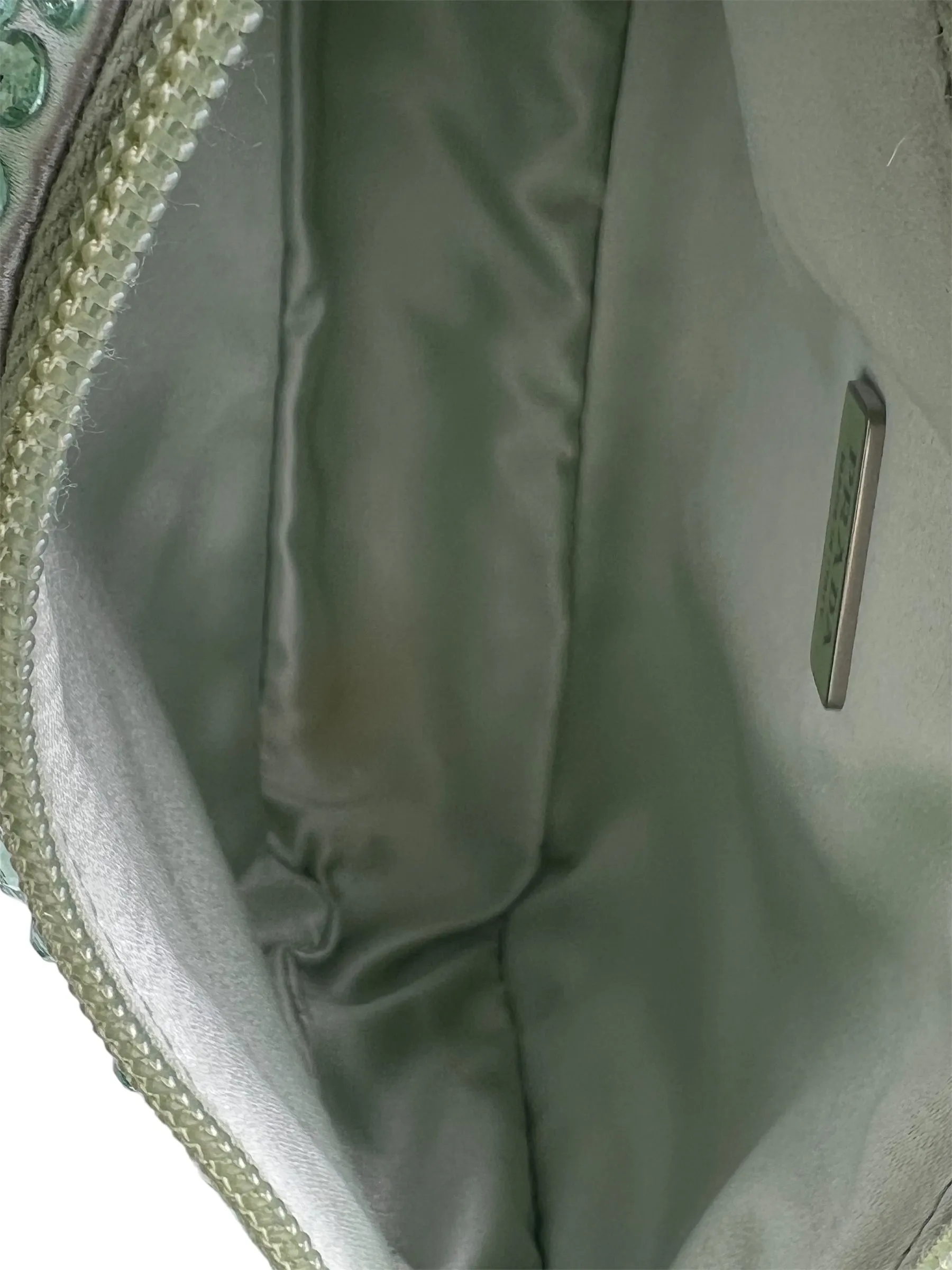 Prada Green Satin with Crystal Small Shoulder Bag