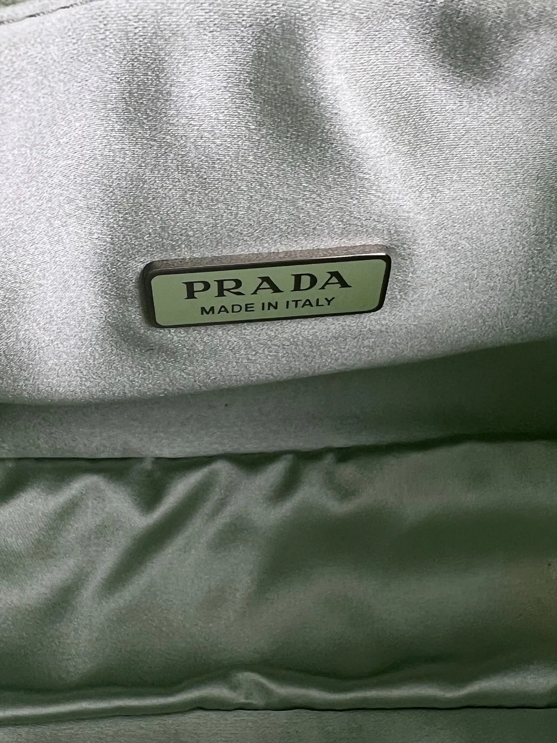 Prada Green Satin with Crystal Small Shoulder Bag