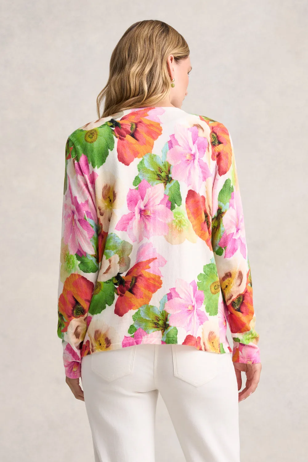 Printed Cotton Cardigan - Multi Floral