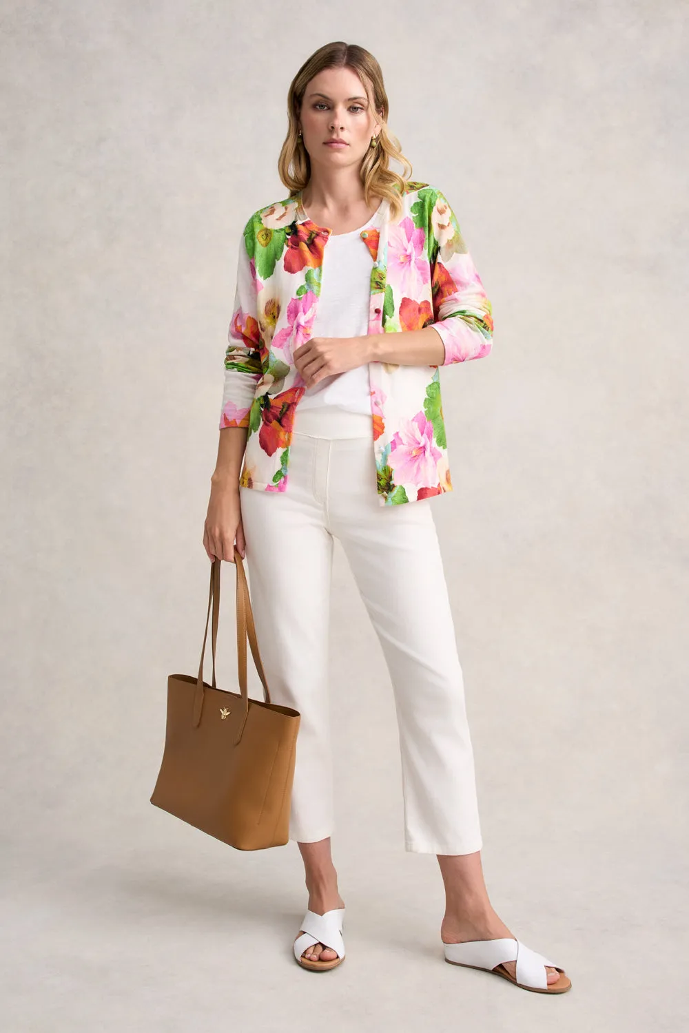 Printed Cotton Cardigan - Multi Floral