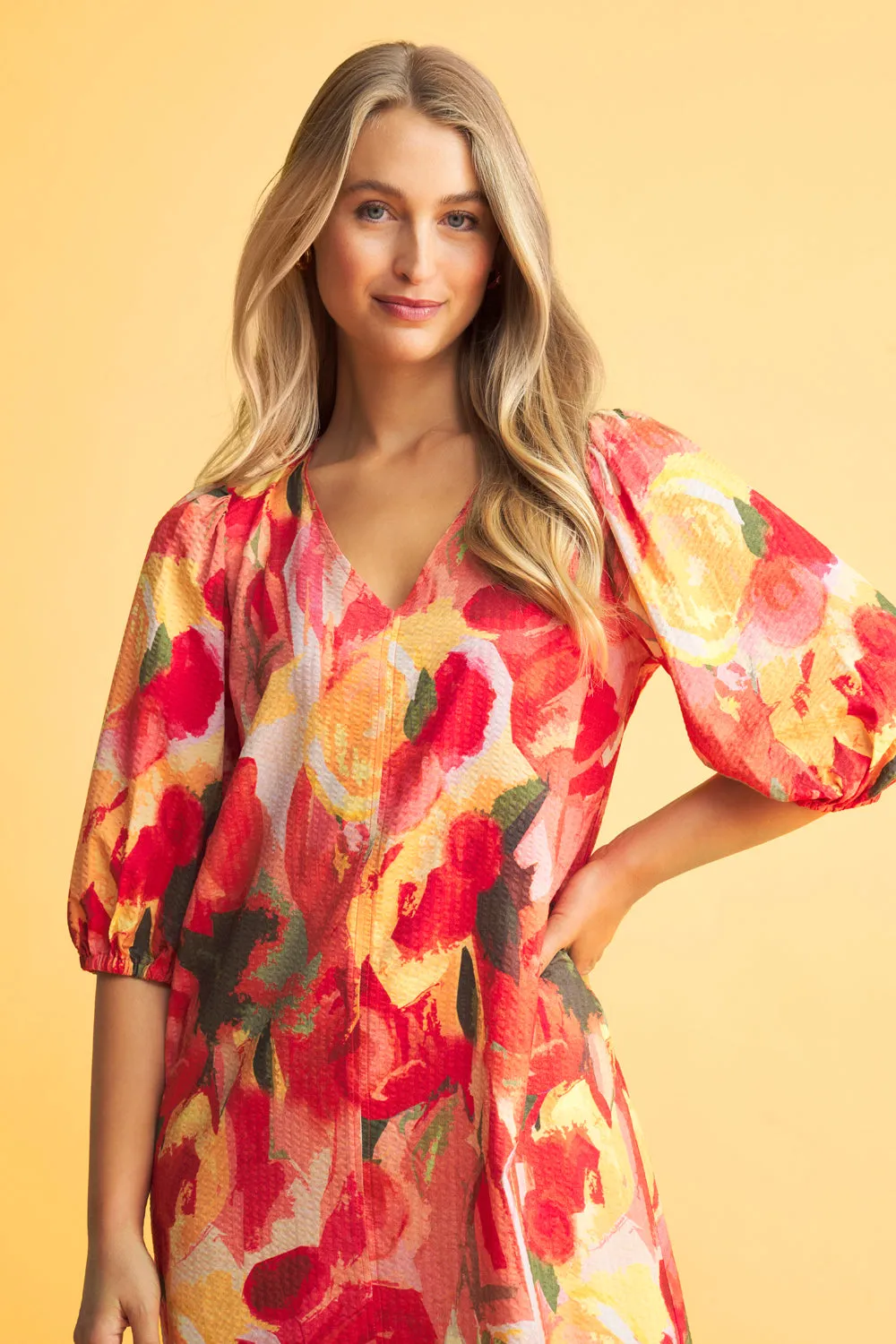 Printed Swing Dress - Bouquet Print