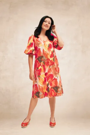 Printed Swing Dress - Bouquet Print